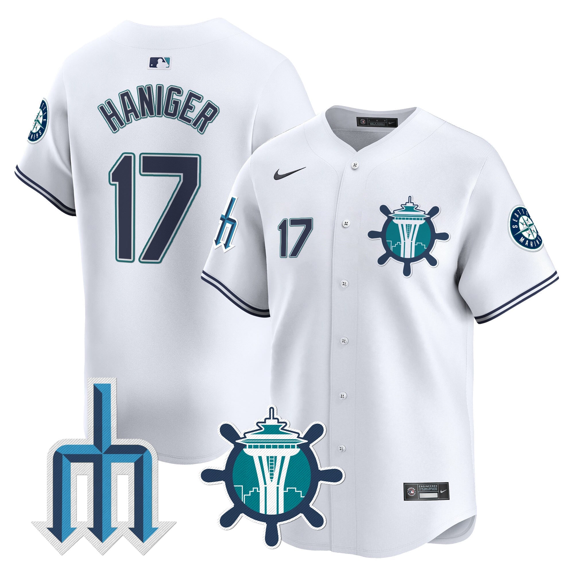 Men's Seattle Mariners Trident Patch Vapor Premier Limited Jersey - All Stitched
