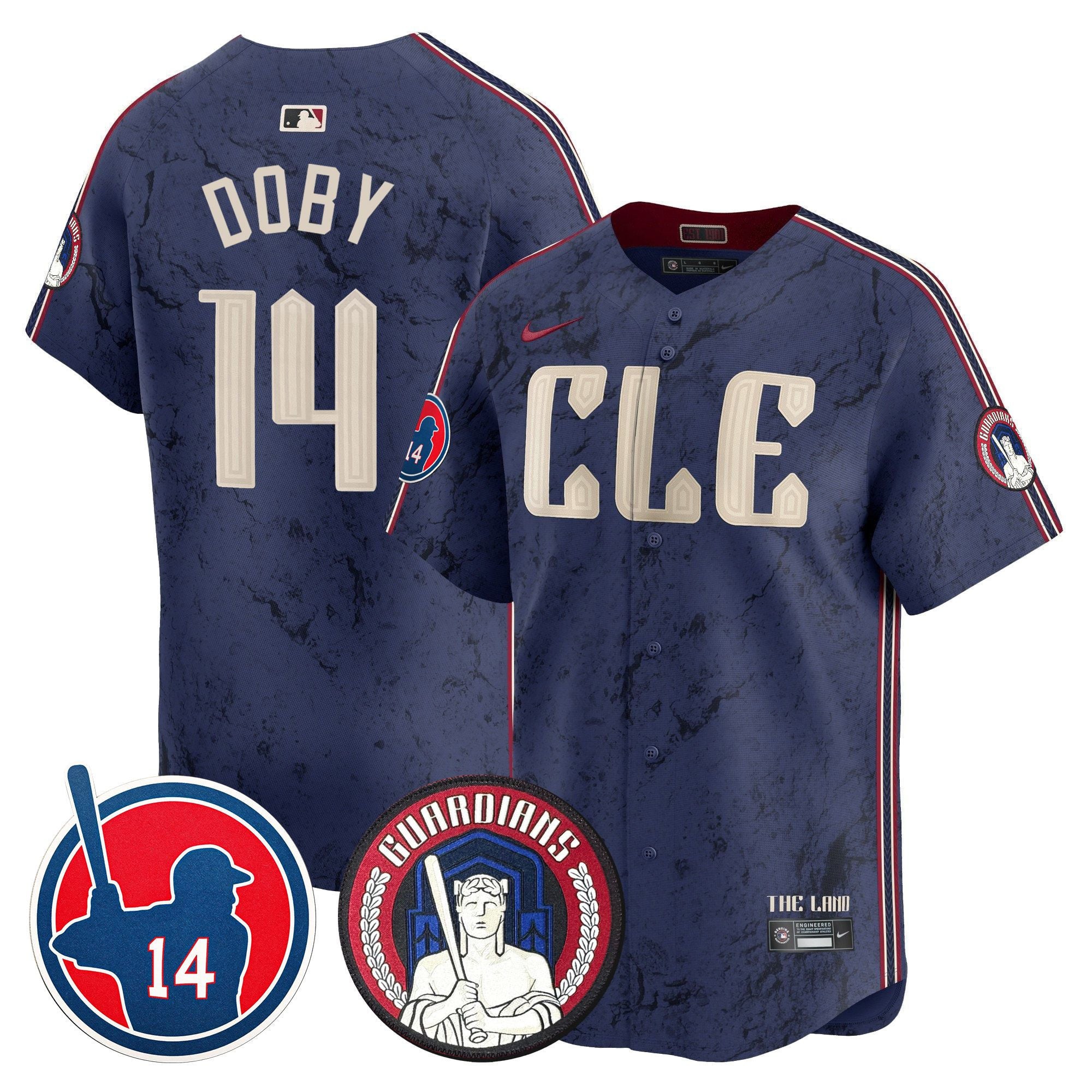 Men's Cleveland Guardians Larry Doby Patch City Connect Vapor Premier Limited Jersey - All Stitched