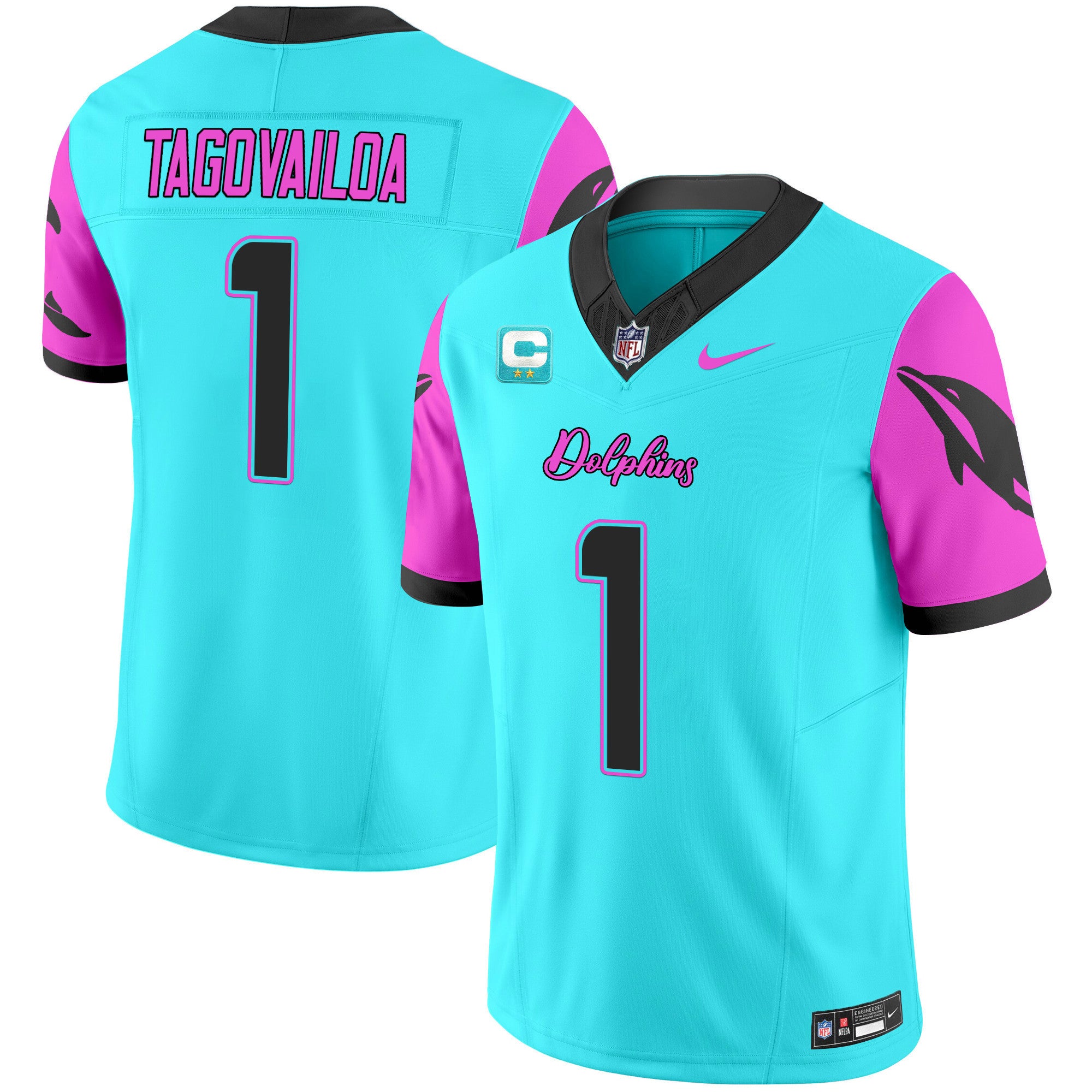 Men's Dolphins Miami Vice Vapor Limited Jersey - All Stitched