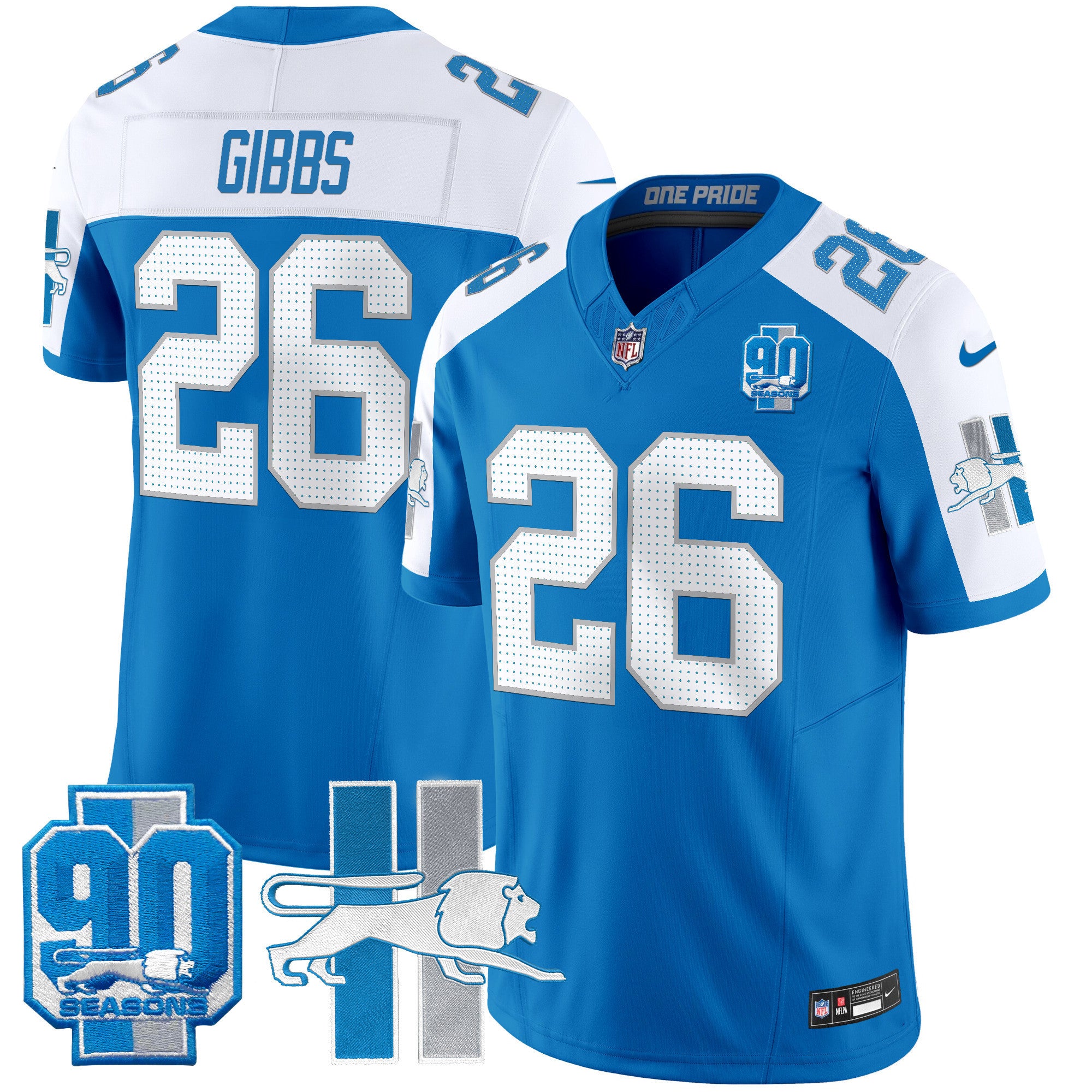 Men's Detroit Lion 1946 Throwback Vapor Limited Jersey - All Stitched