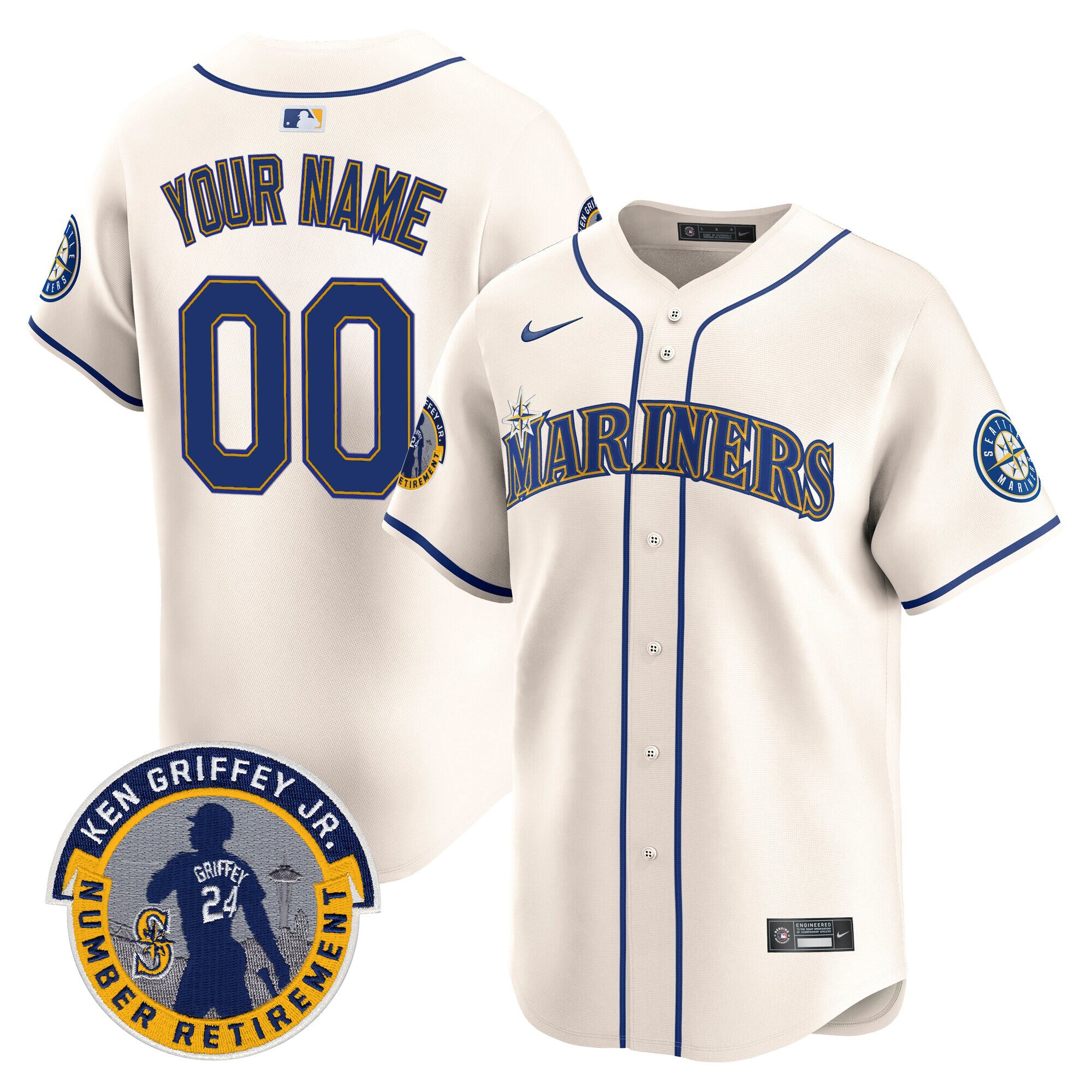 Seattle Mariners 2025 Ken Griffey Jr. Patch Vapor Premier Limited Custom Jersey - All Stitched