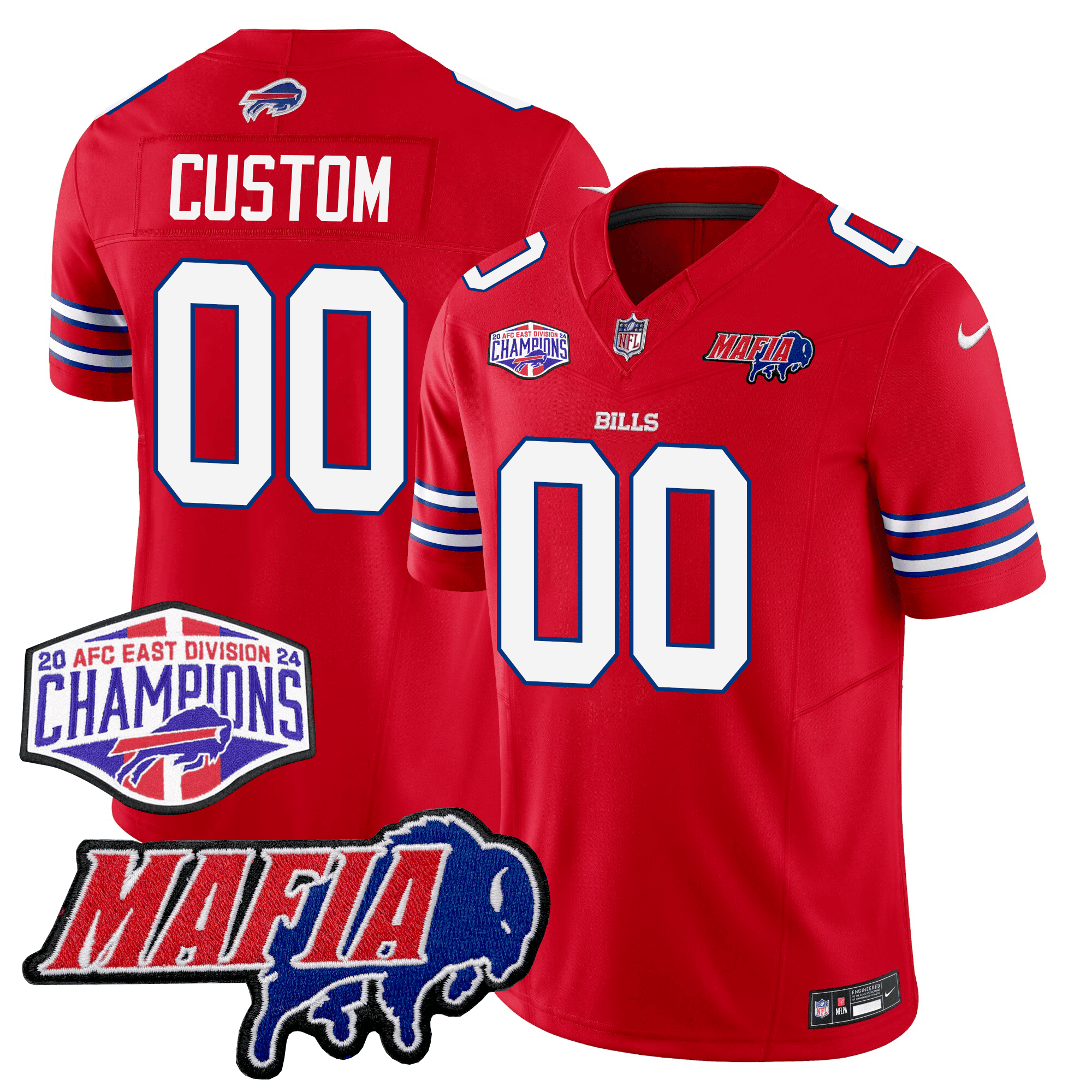Men's Buffalo Bills 24/25 Jersey - Bills Mafia + AFC East Championship Patch