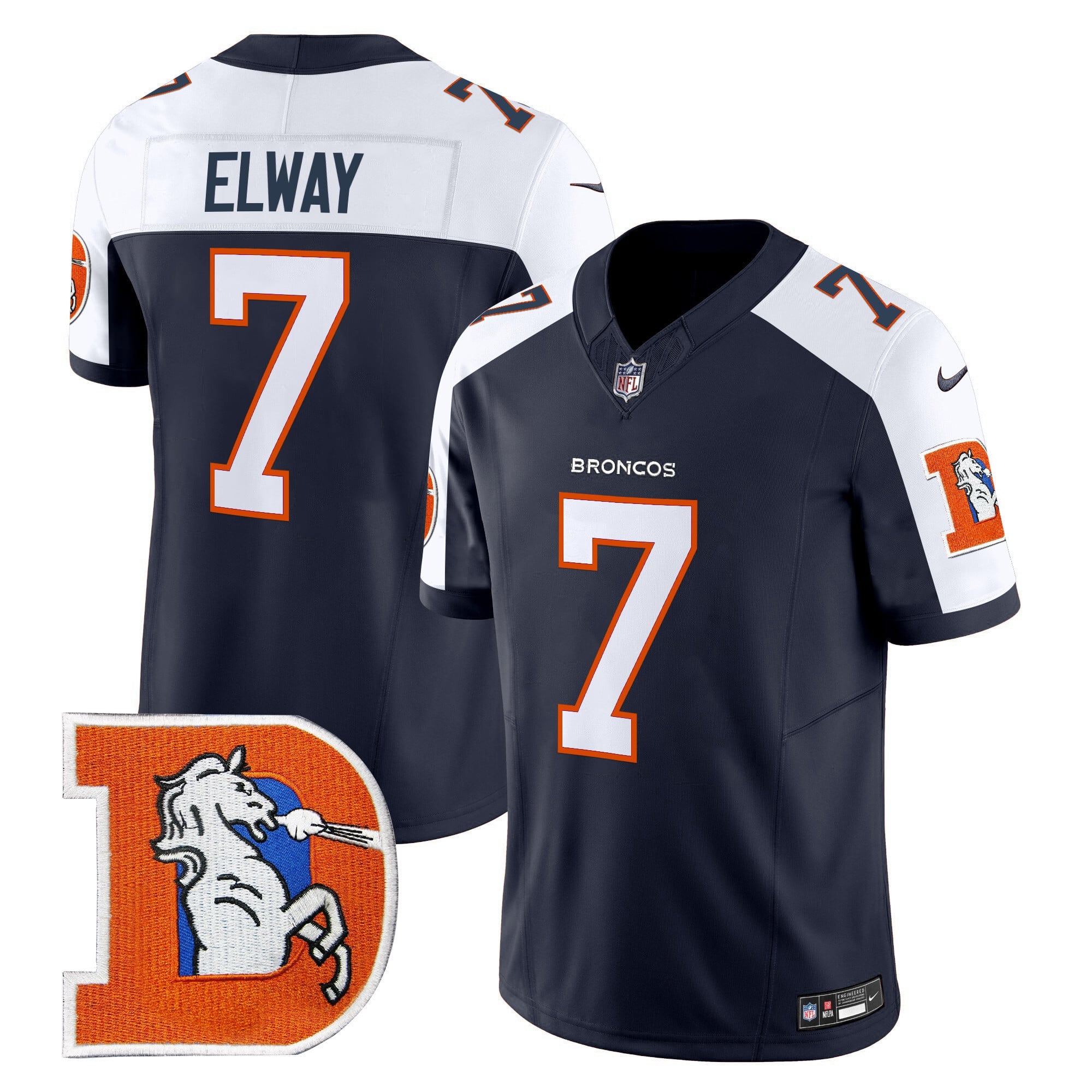 Men's Denver Broncos Throwback Vapor Limited Jersey V2 - All Stitched