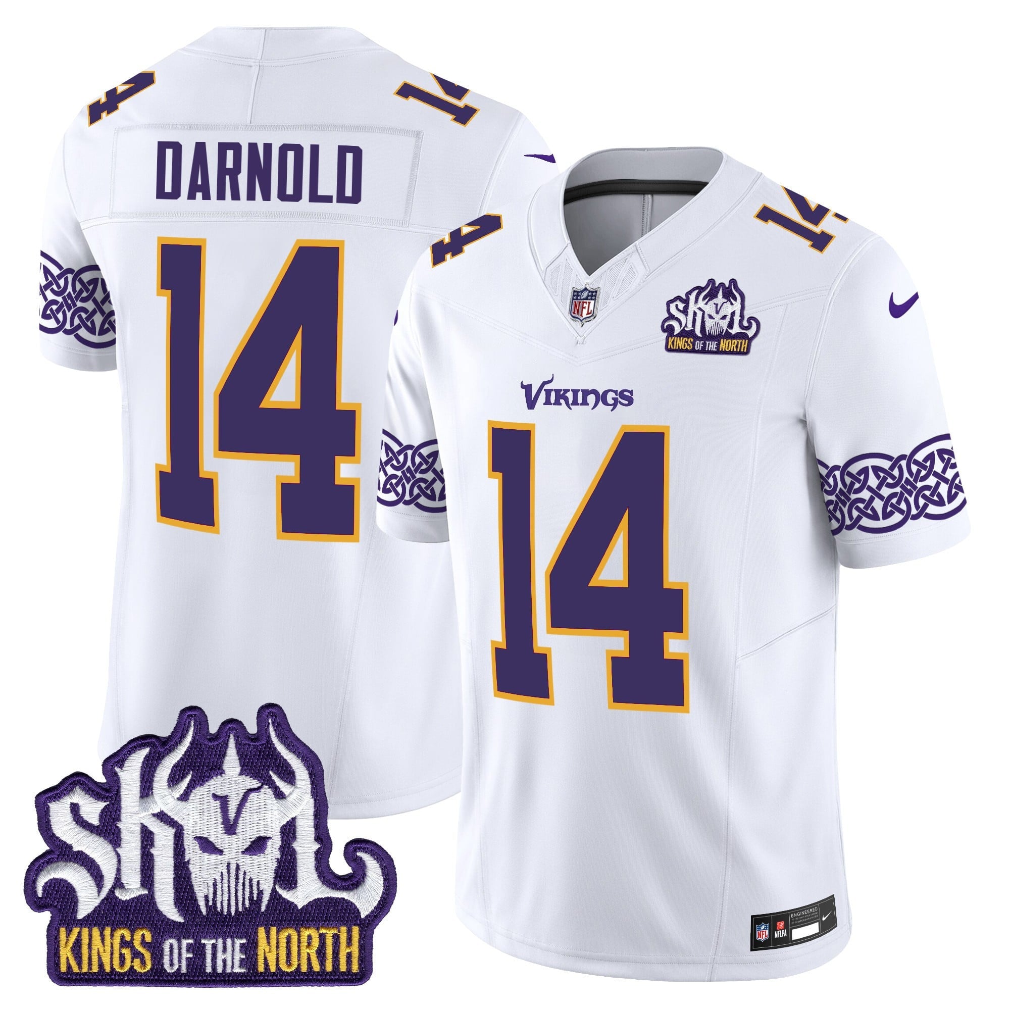Men's Minnesota Vikings King Of The North Patch Throwback Vapor Limited Jersey V2 - All Stitched