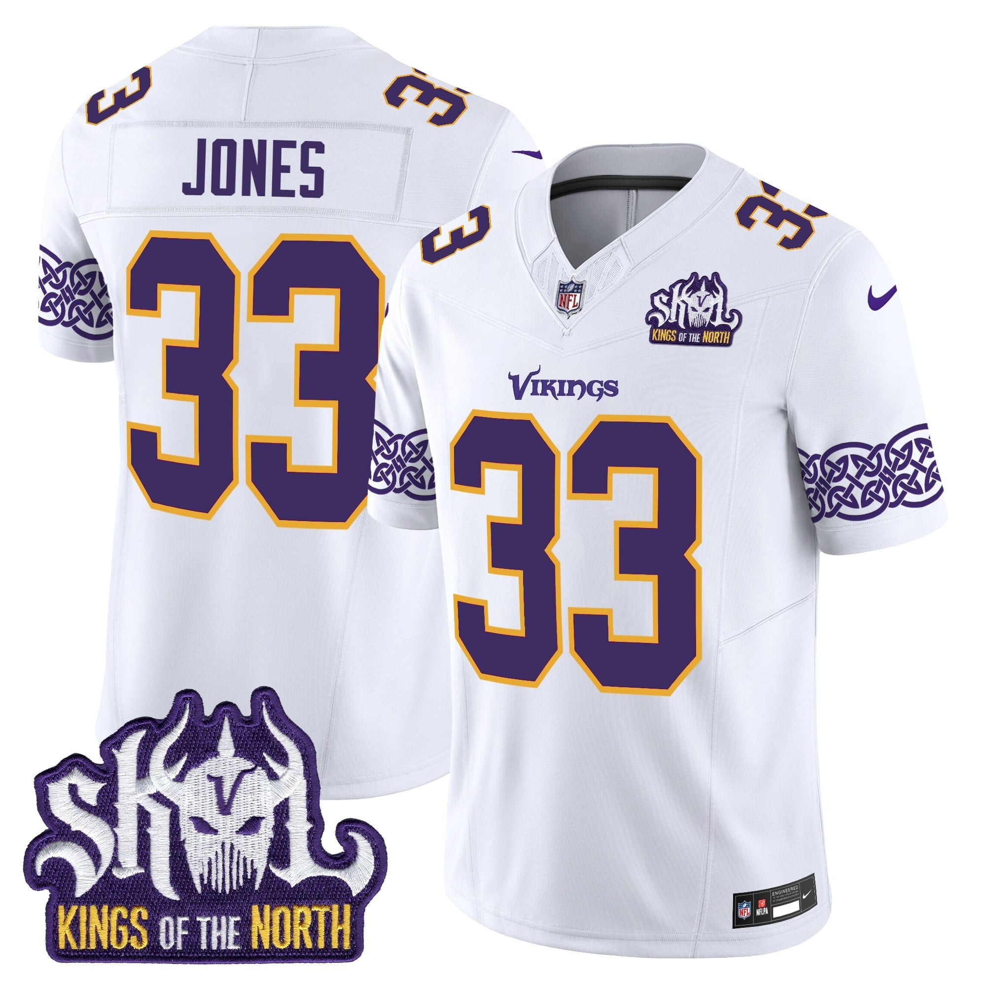 Men's Minnesota Vikings King Of The North Patch Throwback Vapor Limited Jersey V2 - All Stitched