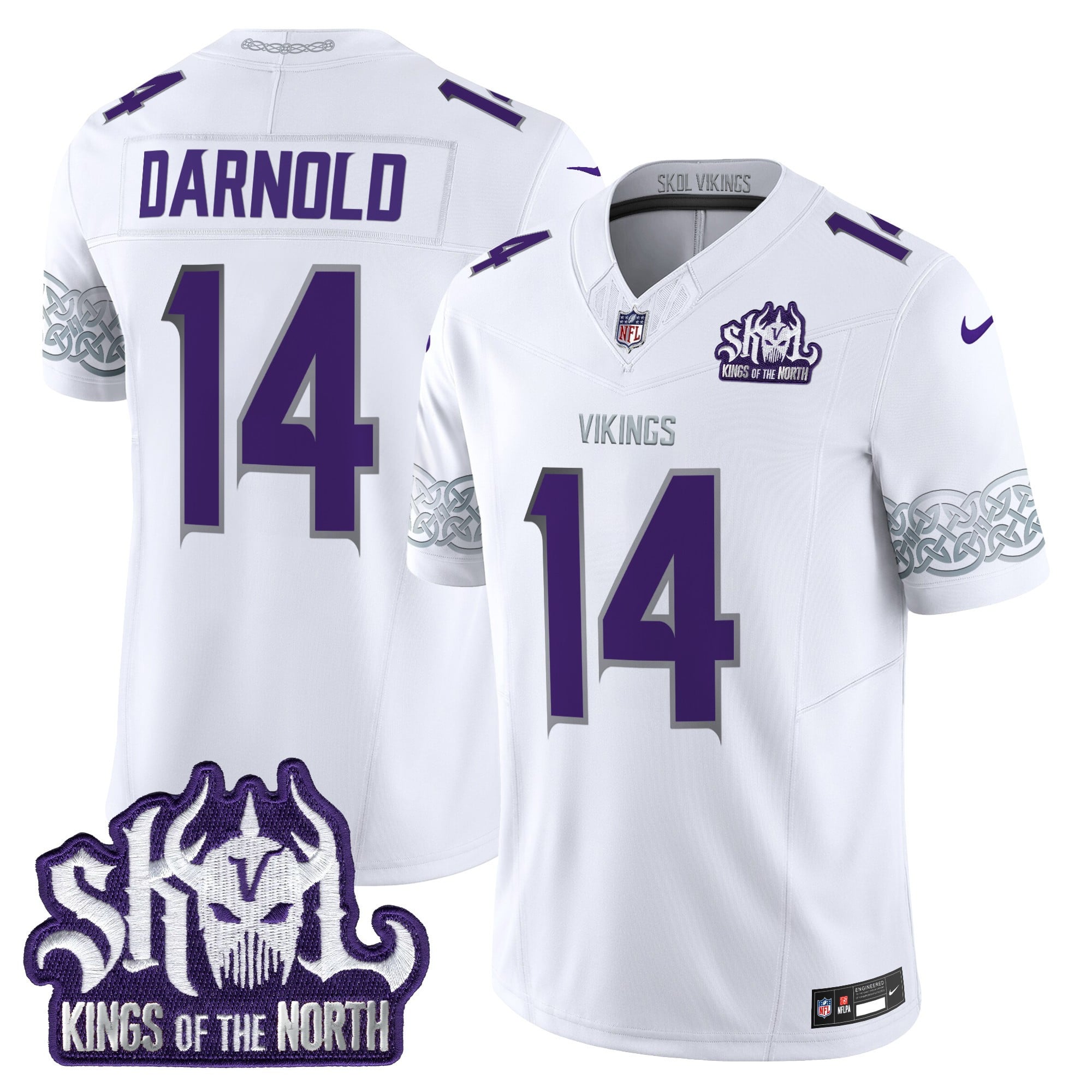 Men's Minnesota Vikings King Of The North Patch Throwback Vapor Limited Jersey V2 - All Stitched