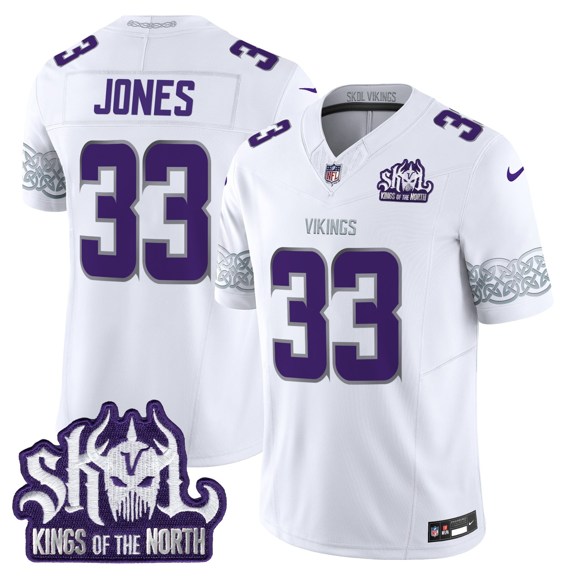 Men's Minnesota Vikings King Of The North Patch Throwback Vapor Limited Jersey V2 - All Stitched
