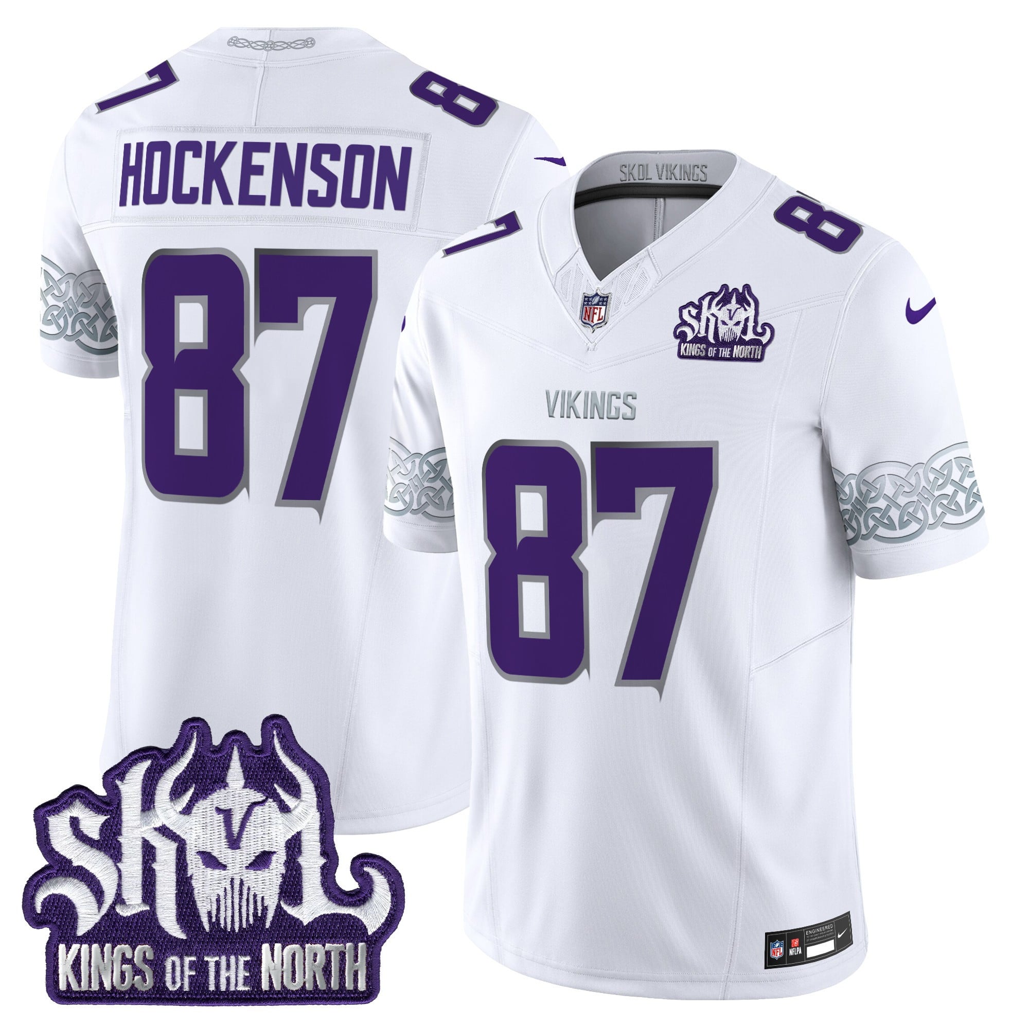 Men's Minnesota Vikings King Of The North Patch Throwback Vapor Limited Jersey V2 - All Stitched