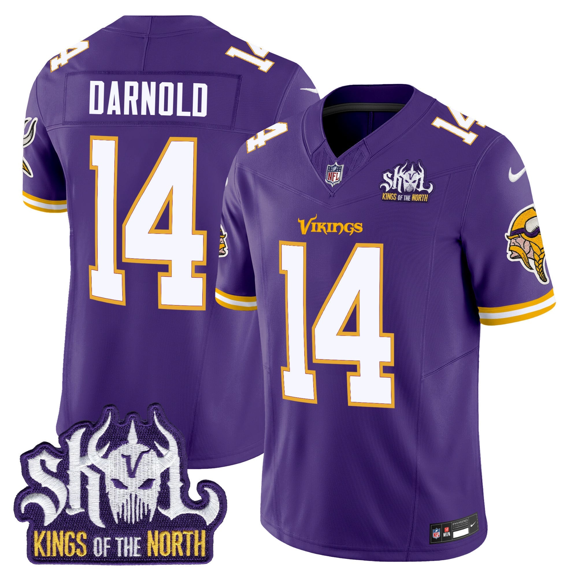 Men's Minnesota Vikings King Of The North Patch Throwback Vapor Limited Jersey - All Stitched