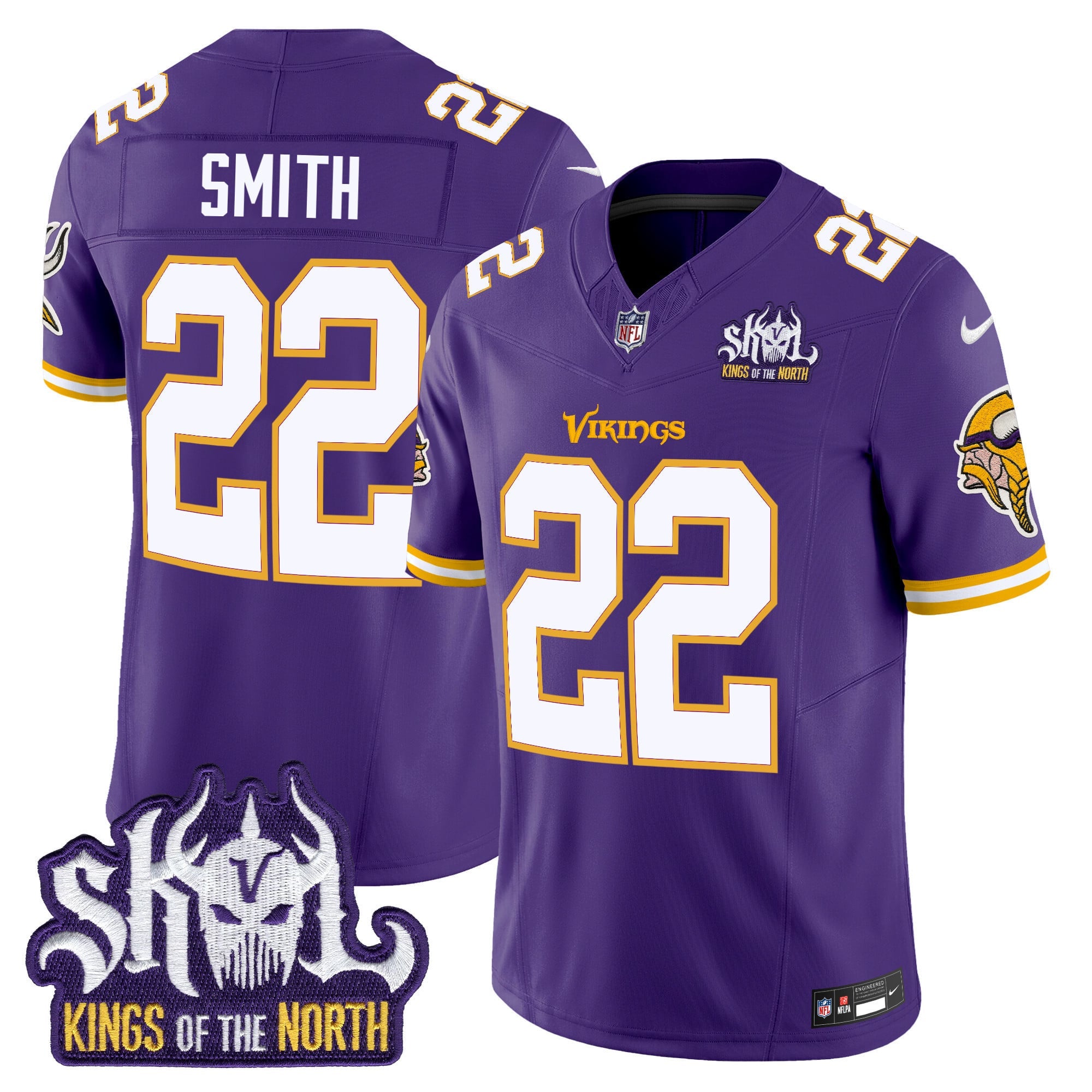Men's Minnesota Vikings King Of The North Patch Throwback Vapor Limited Jersey - All Stitched
