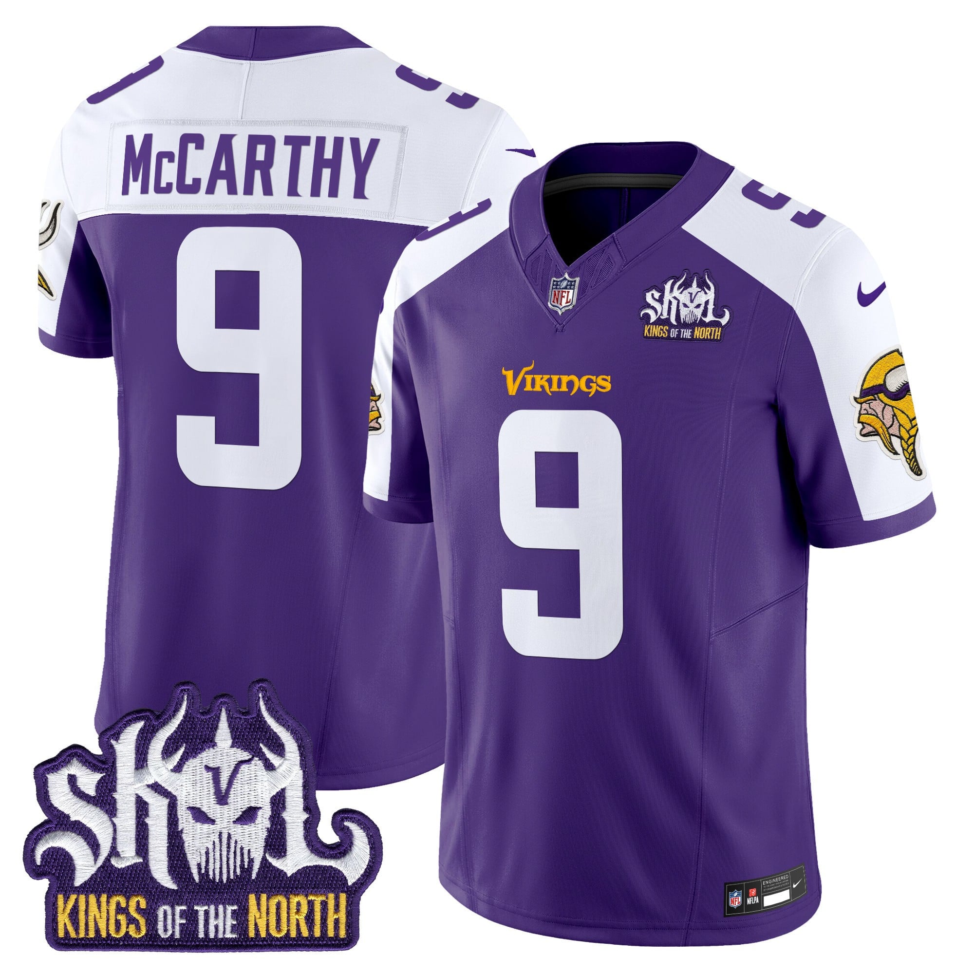 Men's Minnesota Vikings King Of The North Patch Vapor Limited Jersey V2 - All Stitched