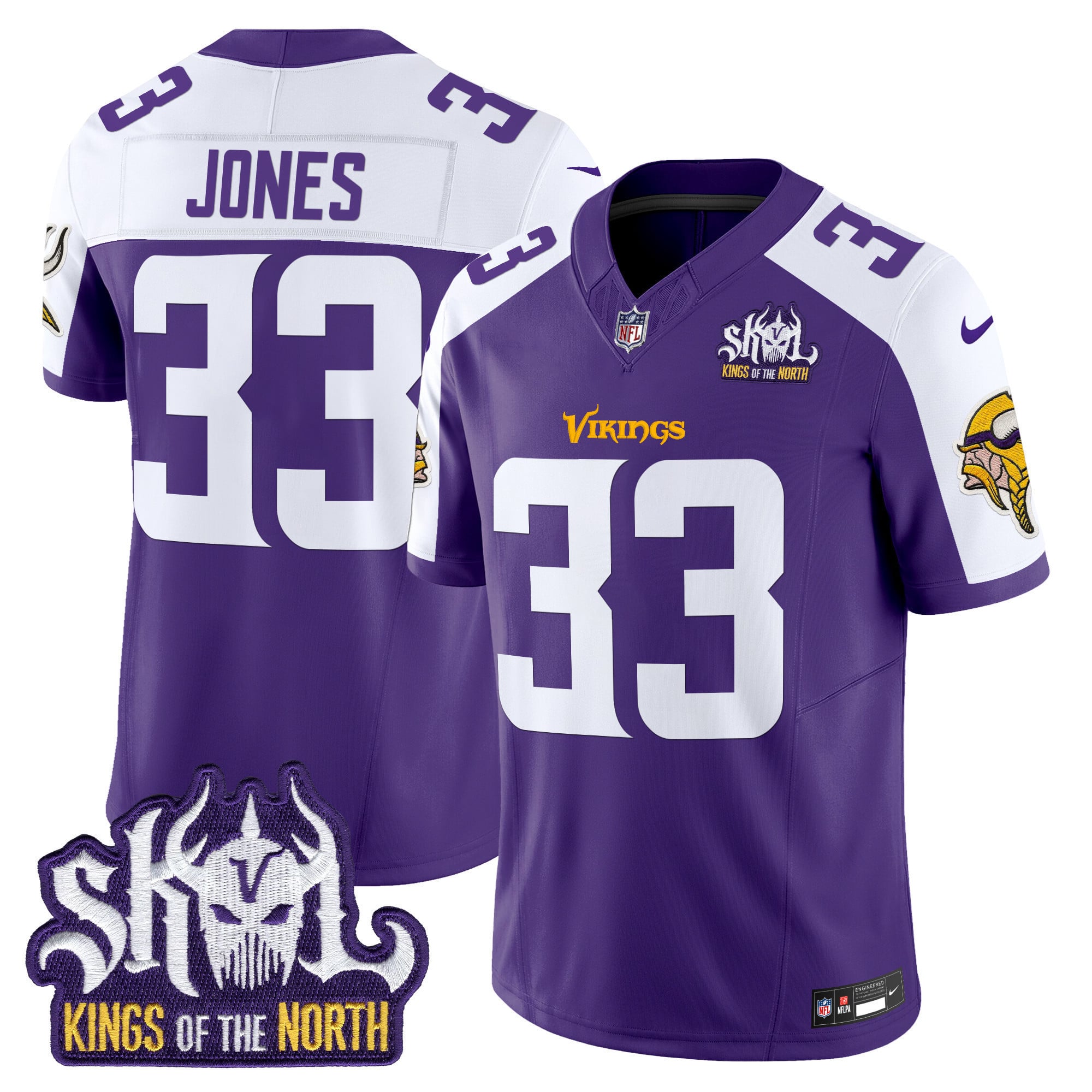 Men's Minnesota Vikings King Of The North Patch Vapor Limited Jersey - All Stitched