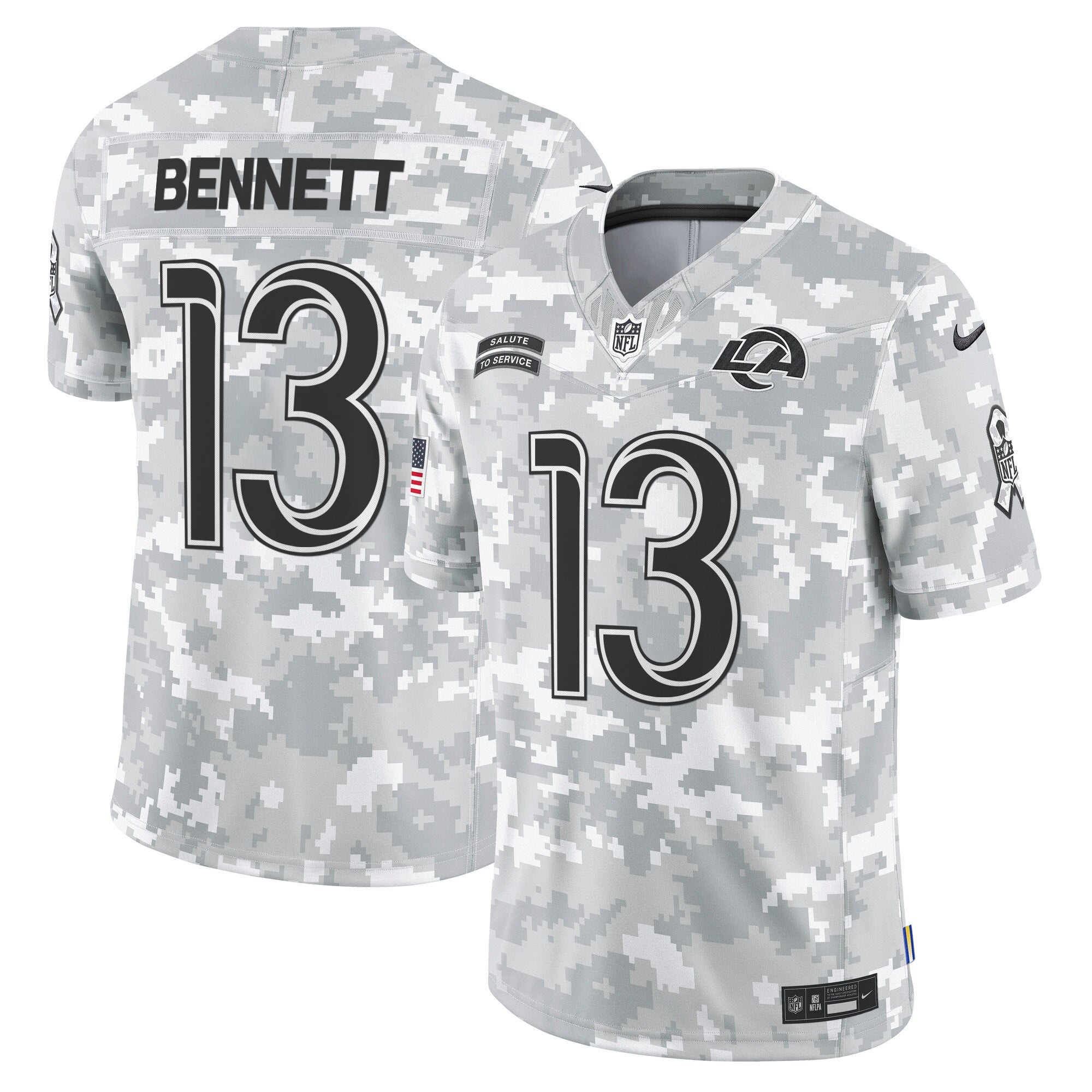 Rams 2024 Salute to Service Vapor Limited Jersey - Arctic Camo - All Stitched
