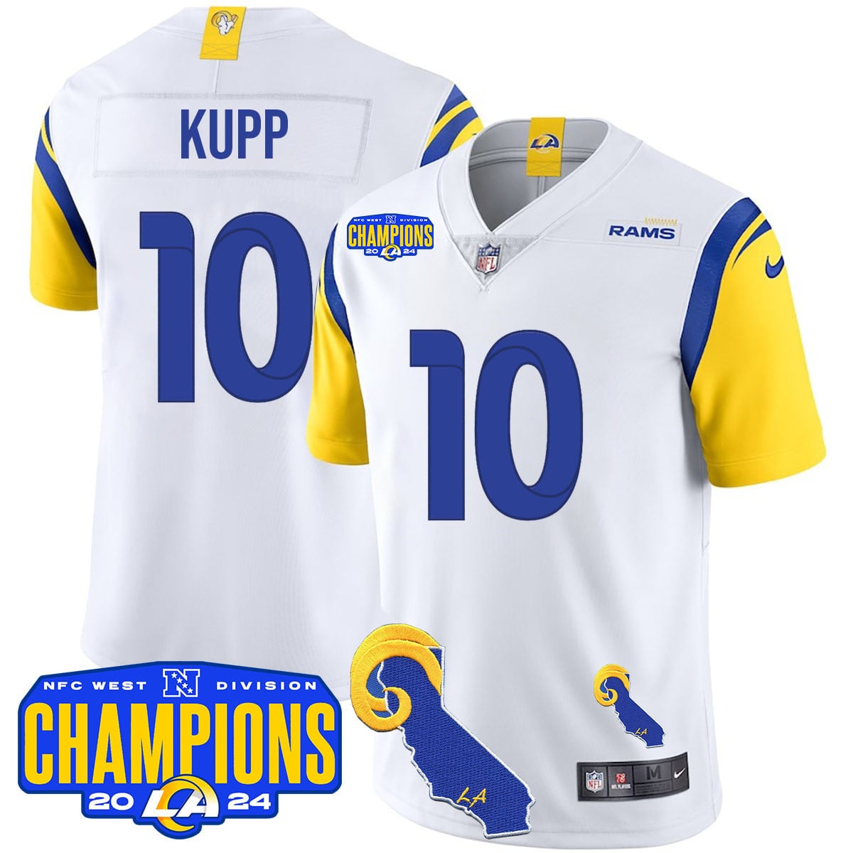 Men's Los Angeles Rams 2024 NFC West Division Champions Jersey - All Stitched
