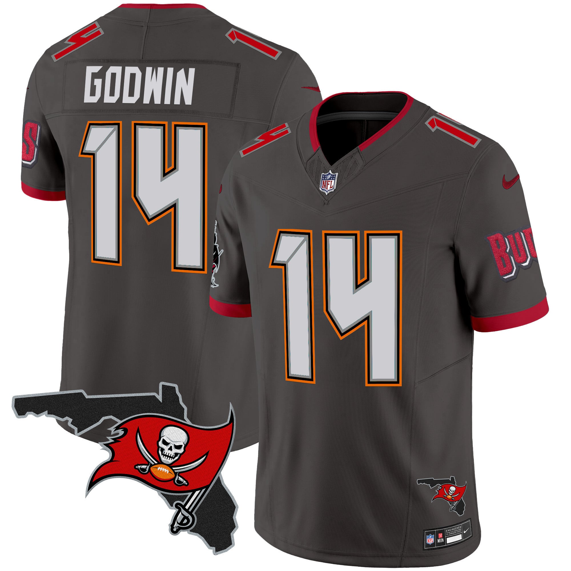 Men's Buccaneers Florida Patch Vapor Limited Jersey V2 - All Stitched