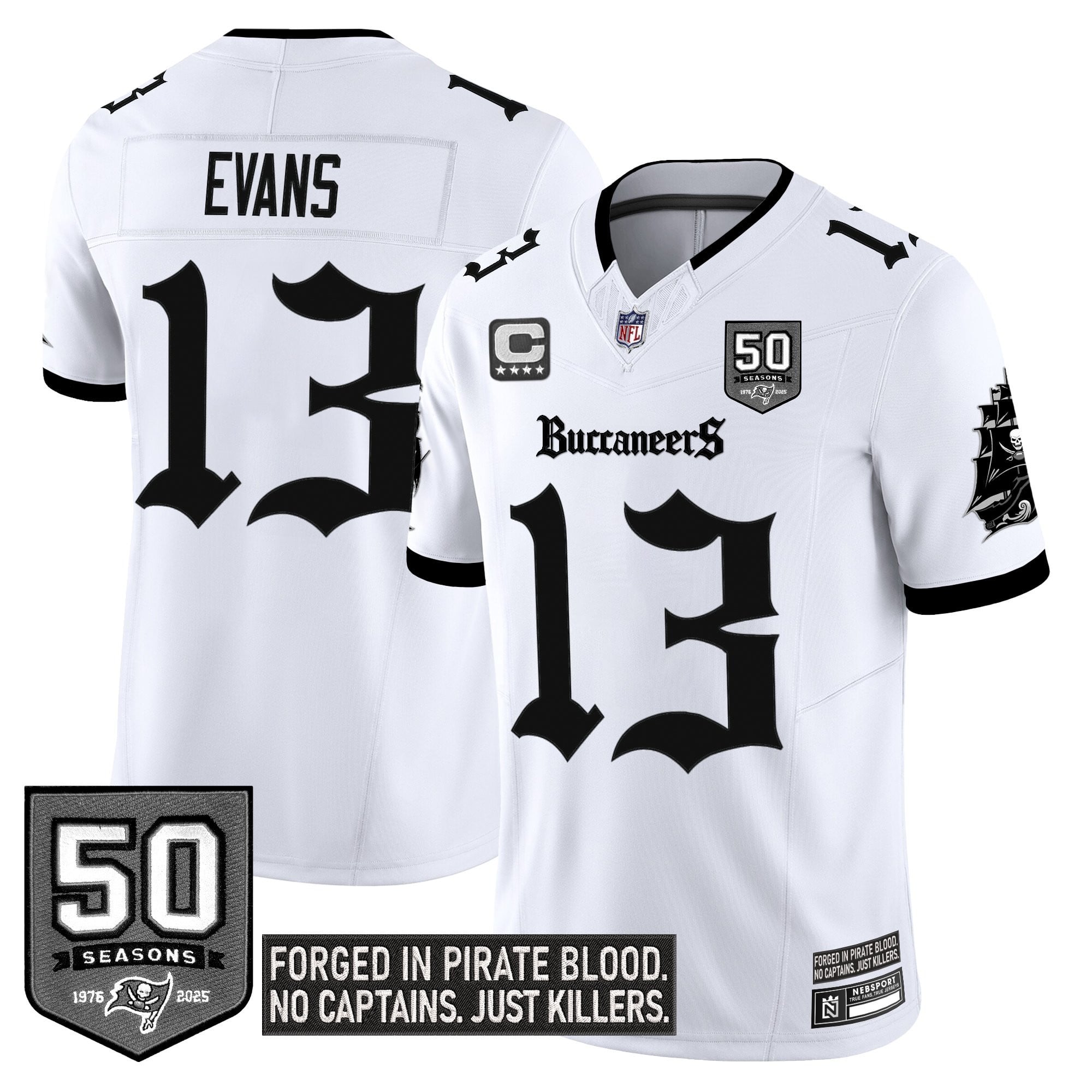 Men's Tampa Bay Buccaneers 'Gothic Pirate Shadows Edition' Limited Jersey - All Stitched