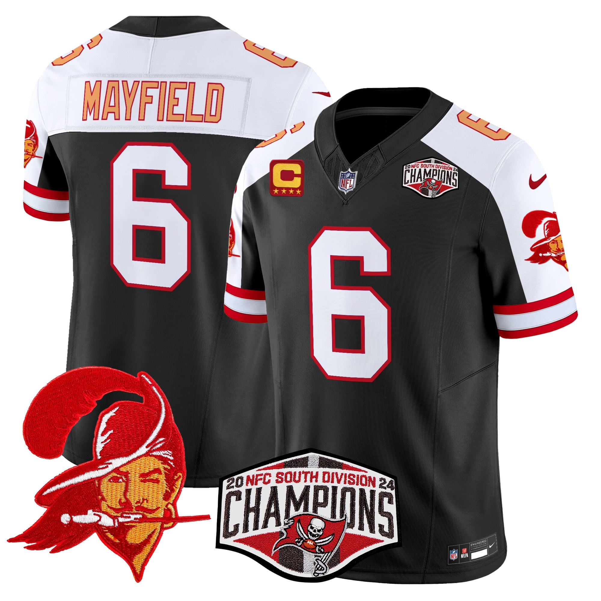 Men's Tampa Bay Buccaneers Throwback 2024 NFC South Division Champions Patch Vapor Limited Jersey - All Stitched