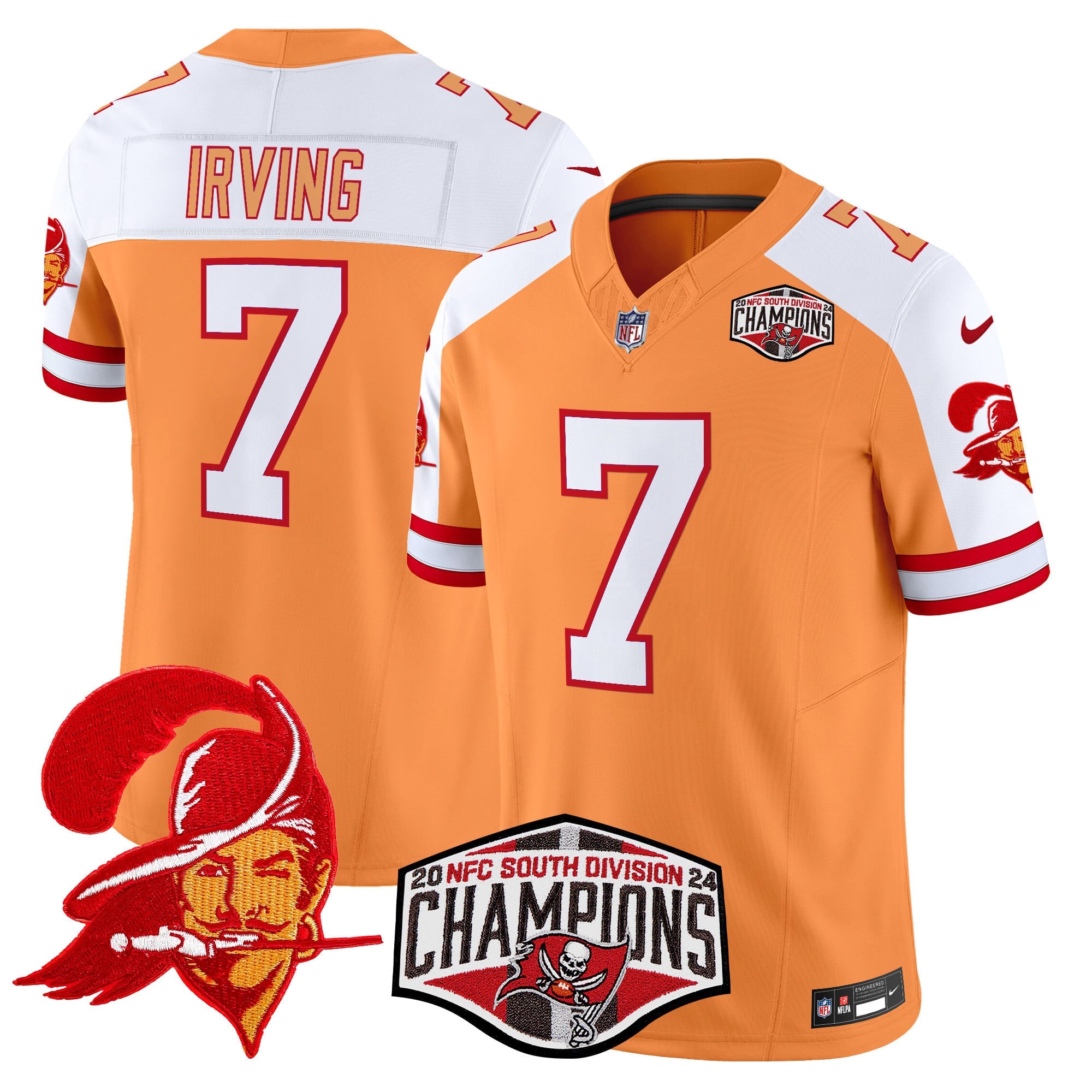 Men's Tampa Bay Buccaneers Throwback 2024 NFC South Division Champions Patch Vapor Limited Jersey - All Stitched