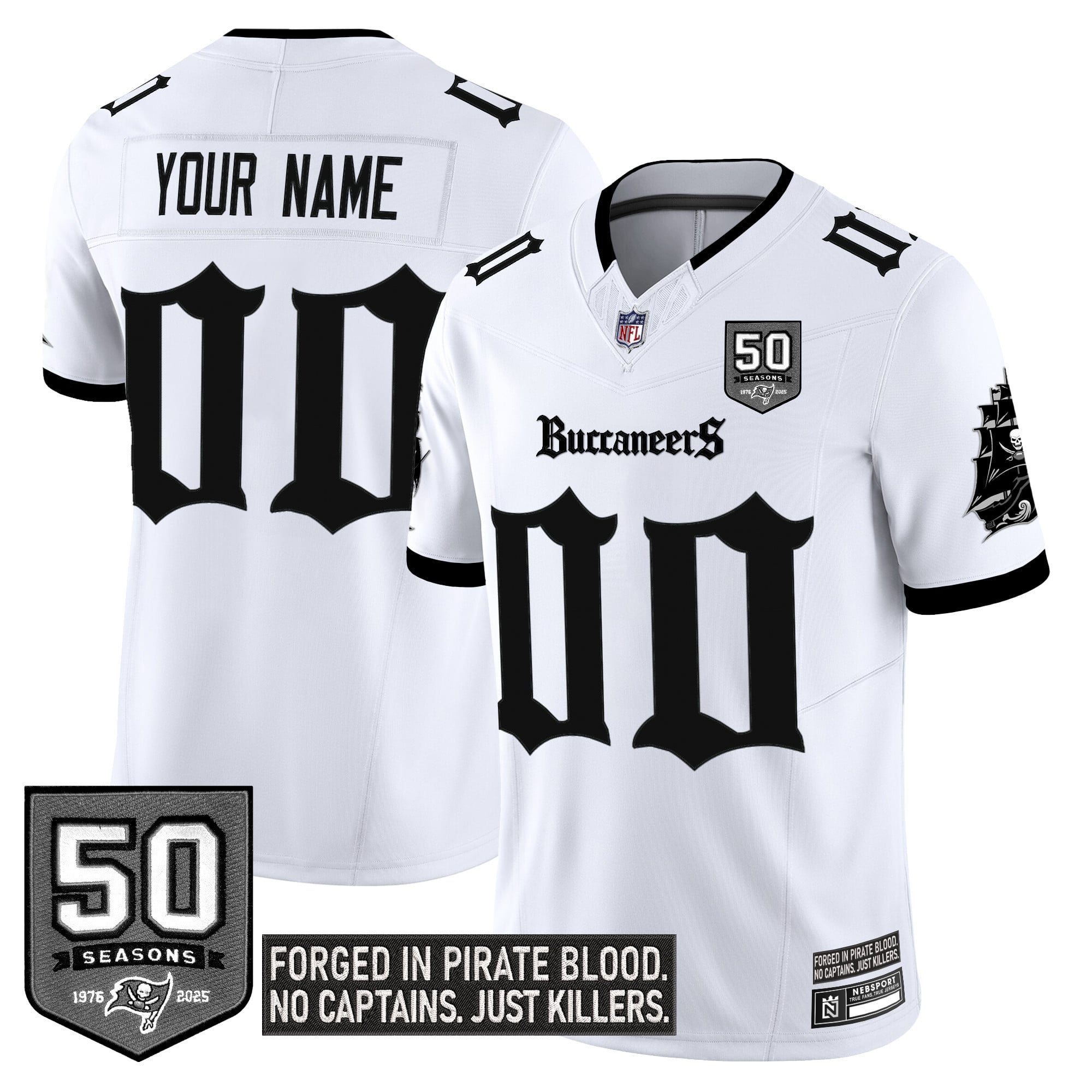 Tampa Bay Buccaneers 'Gothic Pirate Shadows Edition' Limited Custom Jersey - All Stitched