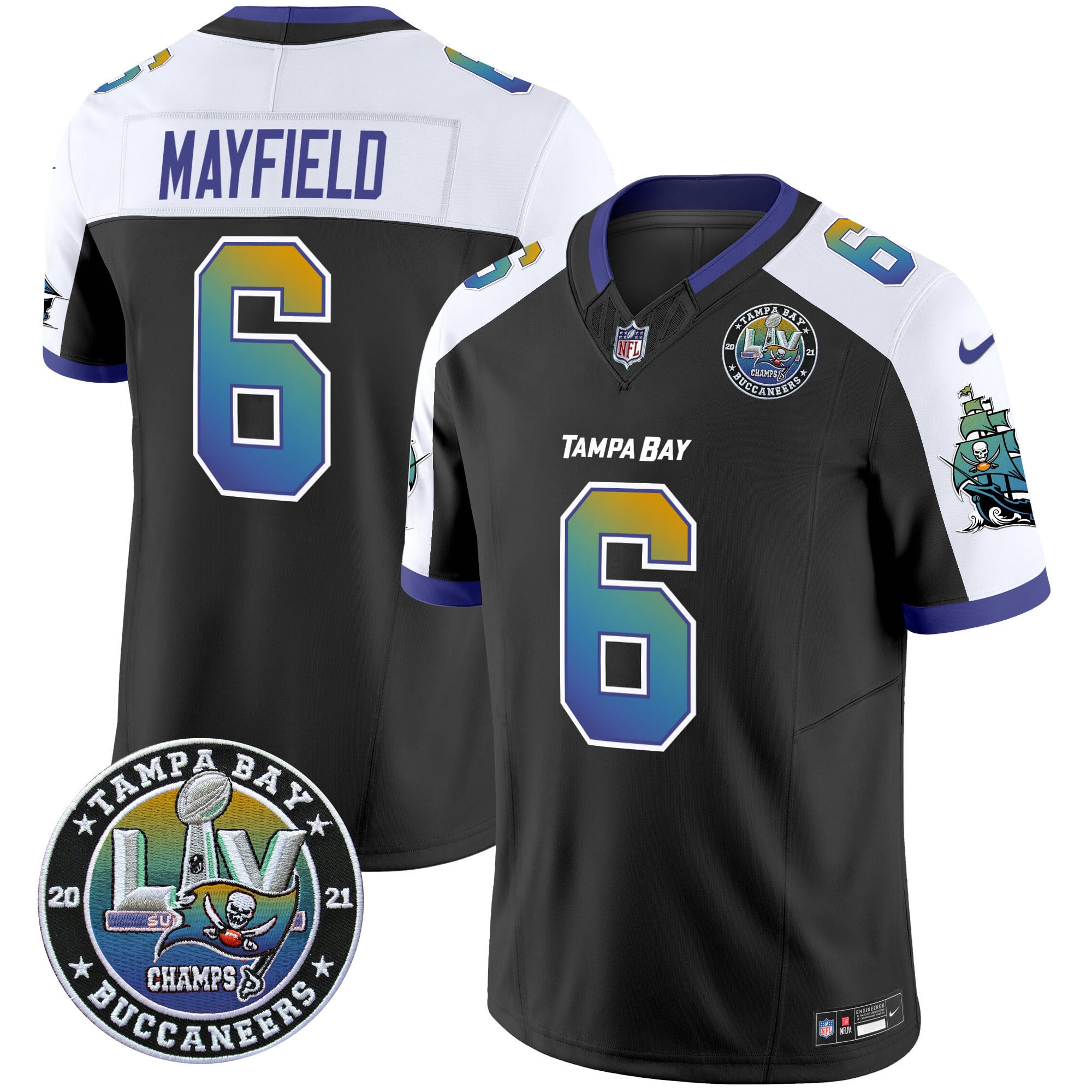 Men's Buccaneers Tampa City Super Bowl LIV Patch Vapor Limited Jersey - All Stitched