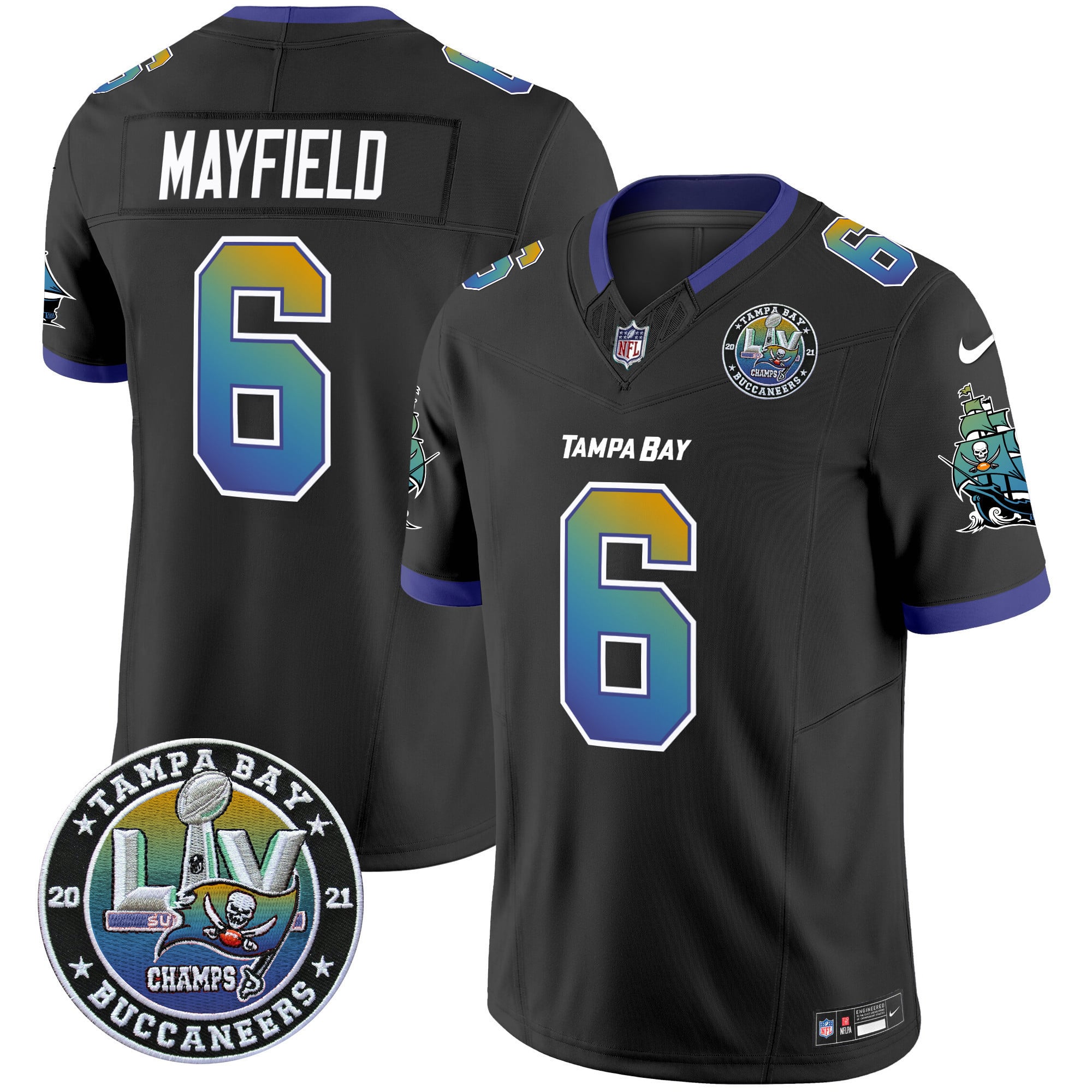 Men's Buccaneers Tampa City Super Bowl LIV Patch Vapor Limited Jersey - All Stitched
