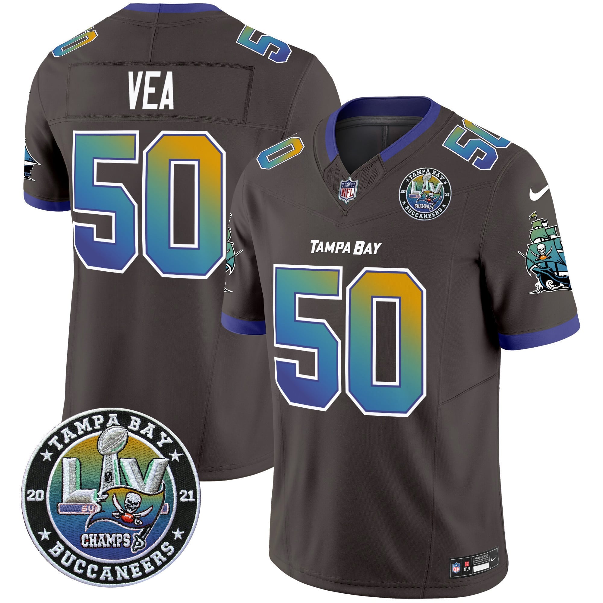Men's Buccaneers Tampa City Super Bowl LIV Patch Vapor Limited Jersey - All Stitched