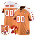 Custom Tampa Bay Buccaneers 50th Season Limited Jersey - All Stitched