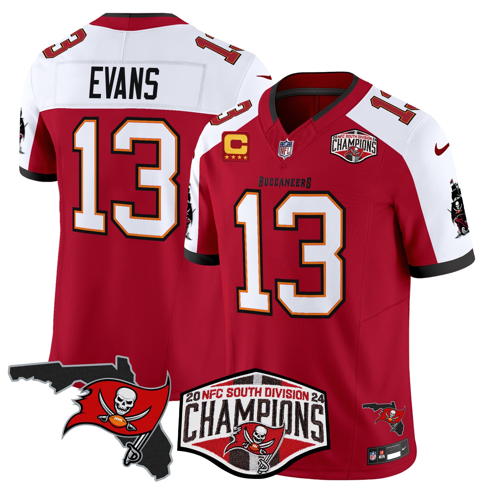 Men's Buccaneers 2024 NFC South Division Champions Patch Vapor Limited Jersey - All Stitched