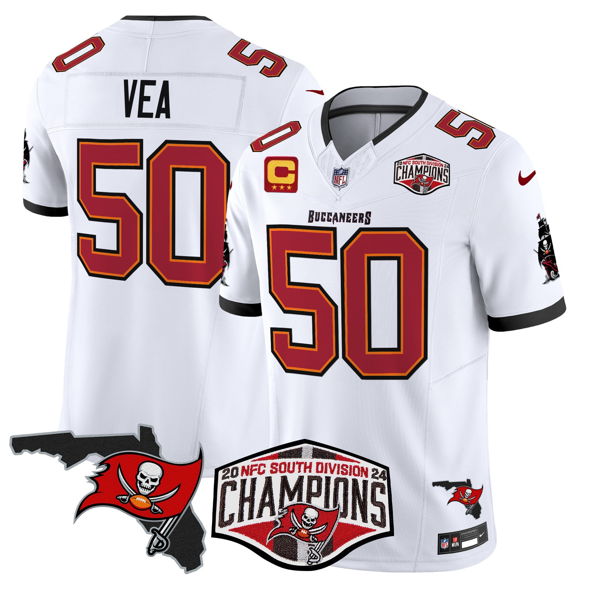 Men's Buccaneers 2024 NFC South Division Champions Patch Vapor Limited Jersey - All Stitched