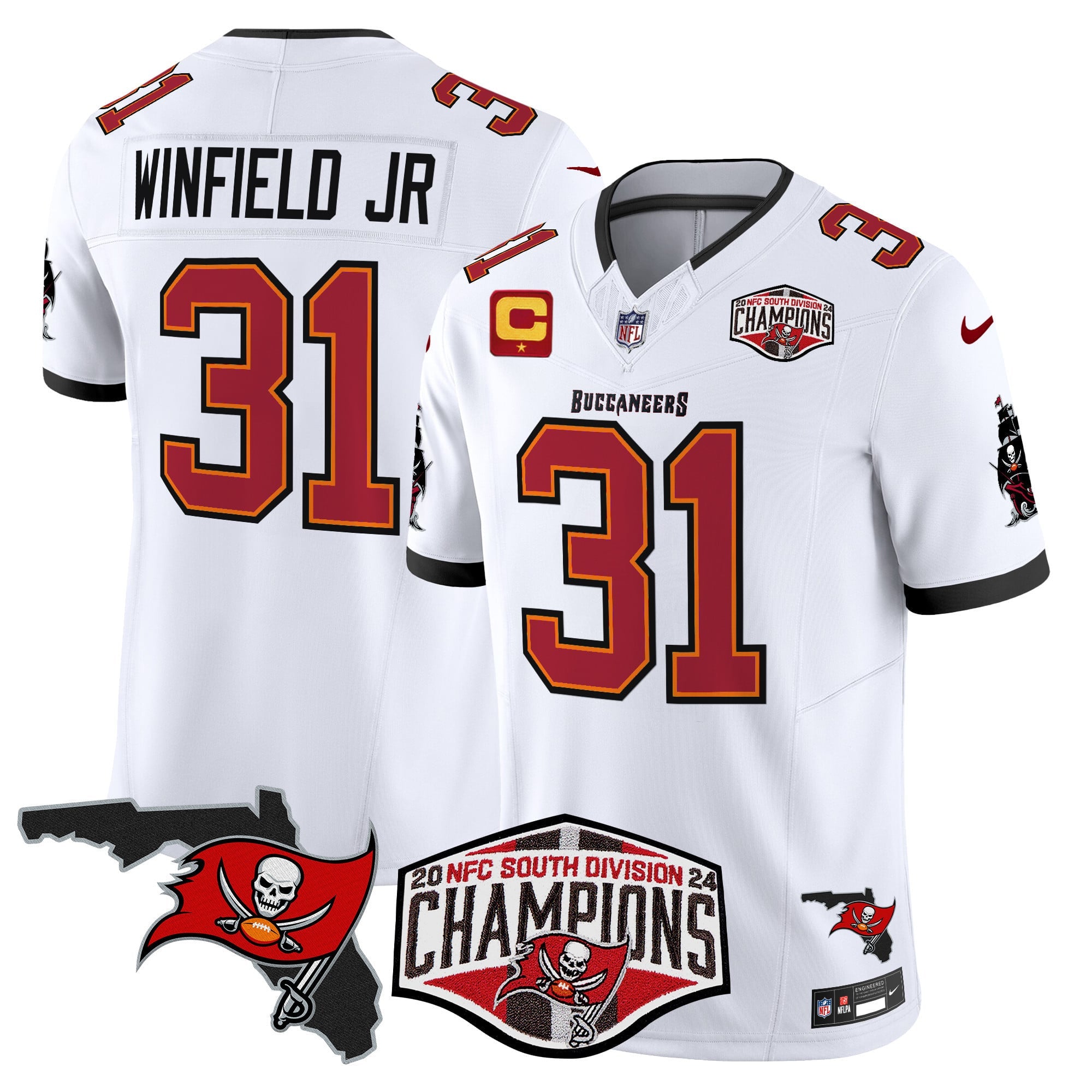 Men's Buccaneers 2024 NFC South Division Champions Patch Vapor Limited Jersey - All Stitched