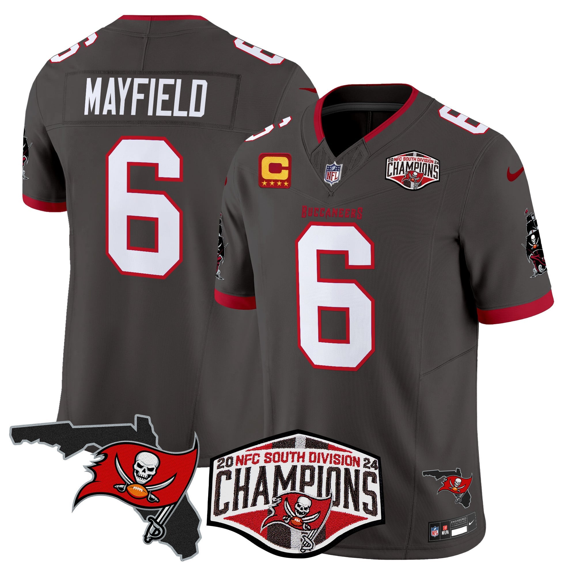 Men's Buccaneers 2024 NFC South Division Champions Patch Vapor Limited Jersey - All Stitched