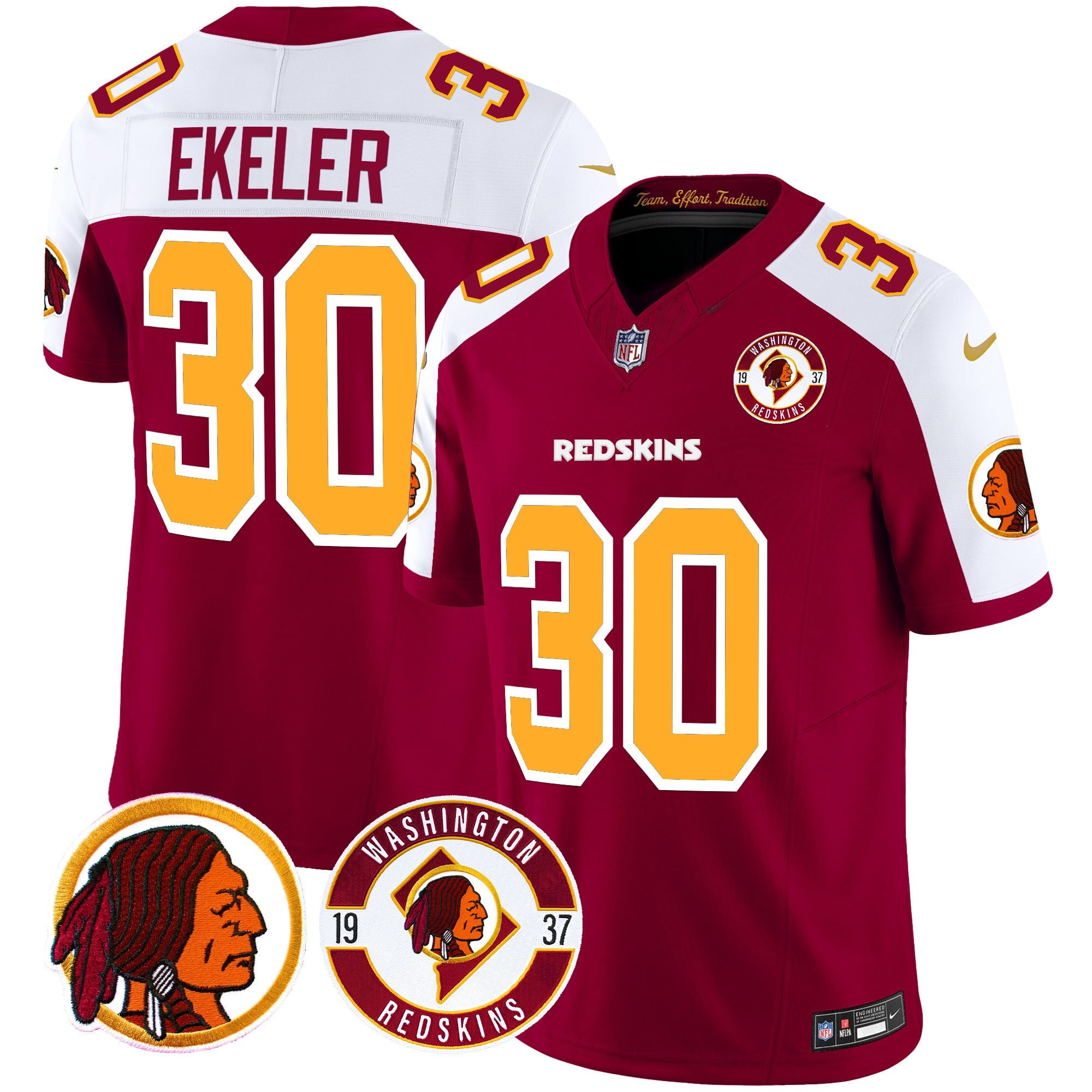 Men's Washington Redskins 2024 Vapor Limited Jersey - Est. 1937 Patch - All Stitched