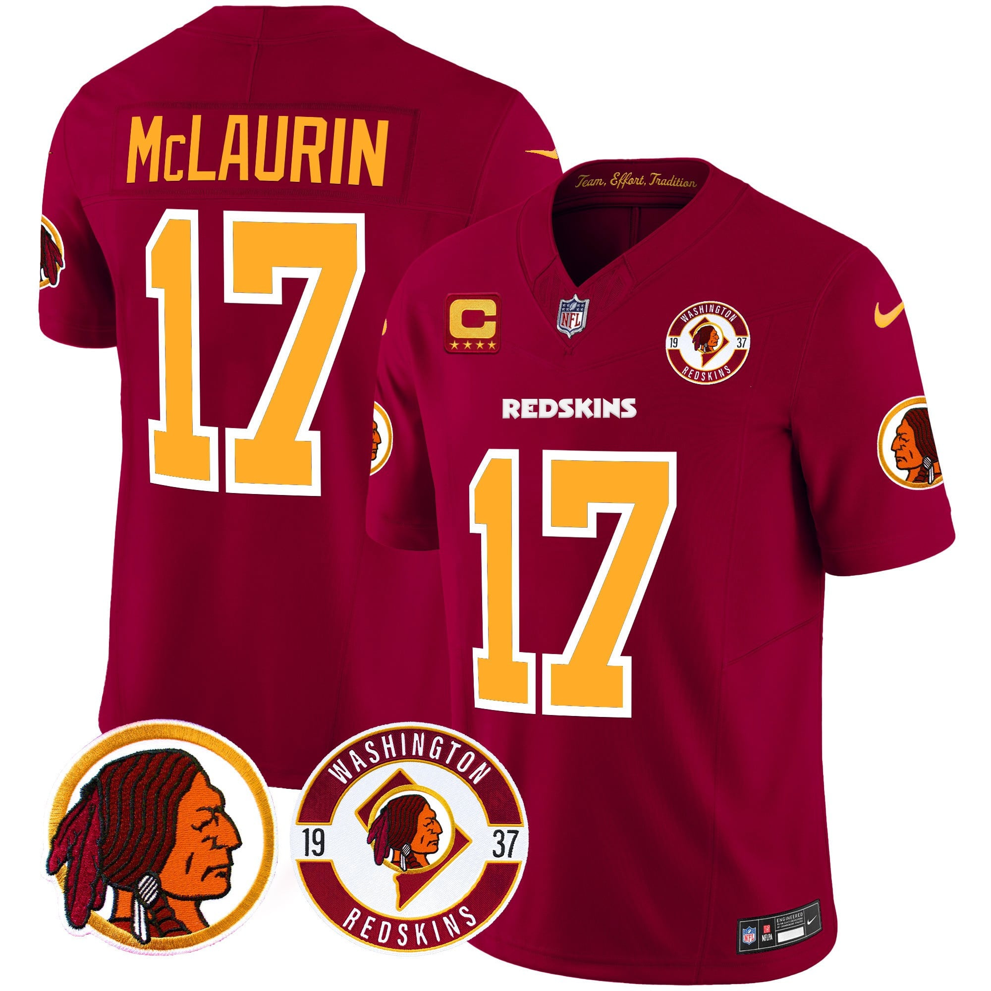 Men's Washington Redskins 2024 Vapor Limited Jersey - Est. 1937 Patch - All Stitched