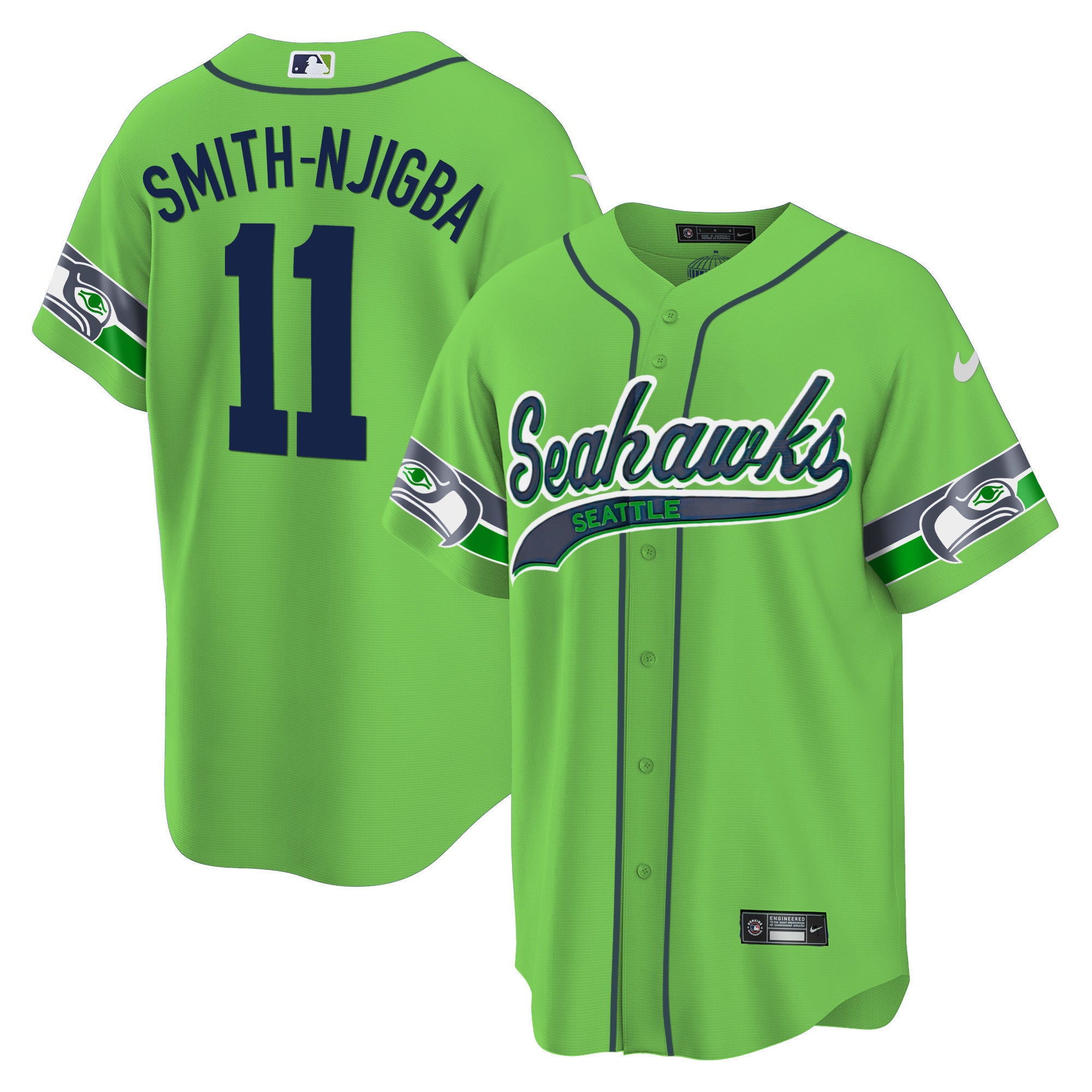 Men's Seahawks Throwback & Gold Cool Base Jersey V2 - All Stitched