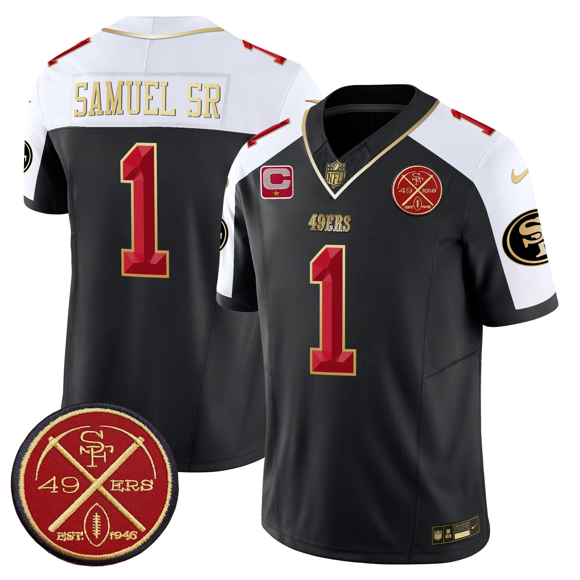 Men's 49ers Est.1946 Patch Vapor Limited Jersey V2 - All Stitched