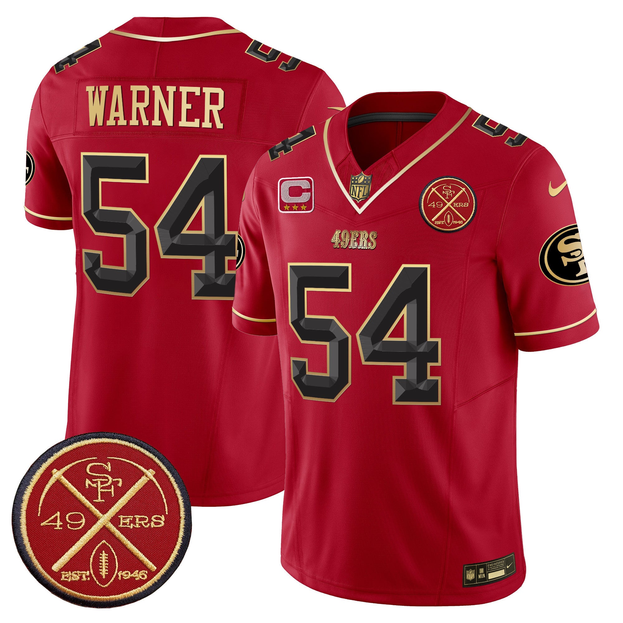 Men's 49ers Est.1946 Patch Vapor Limited Jersey V2 - All Stitched