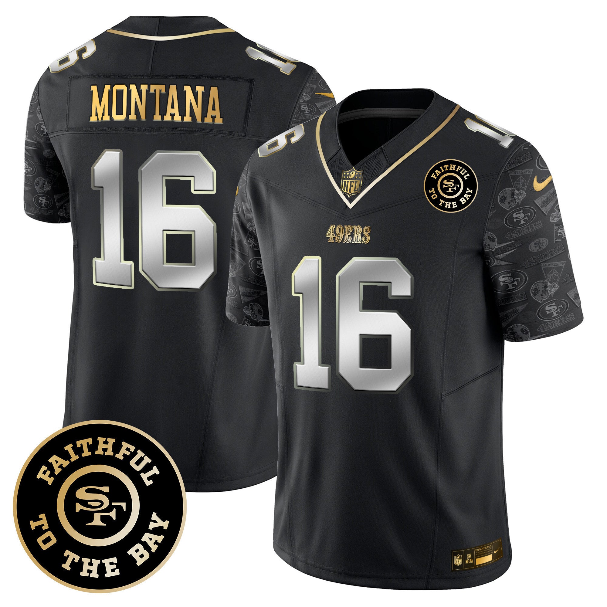 Men's 49ers Pattern Style Vapor Limited Jersey - All Stitched