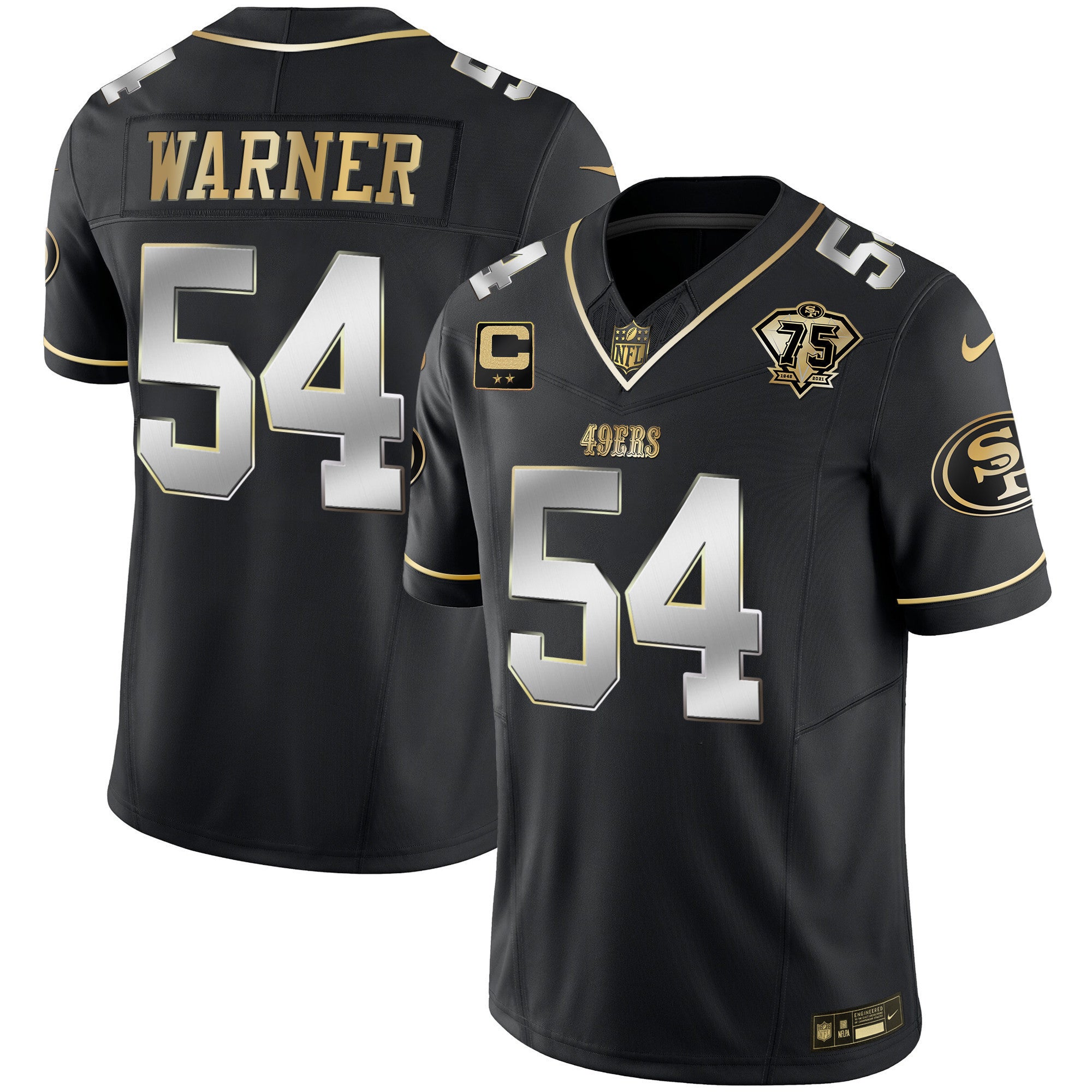 Men's 49ers 2023 Vapor Gold Limited Jersey - All Stitched