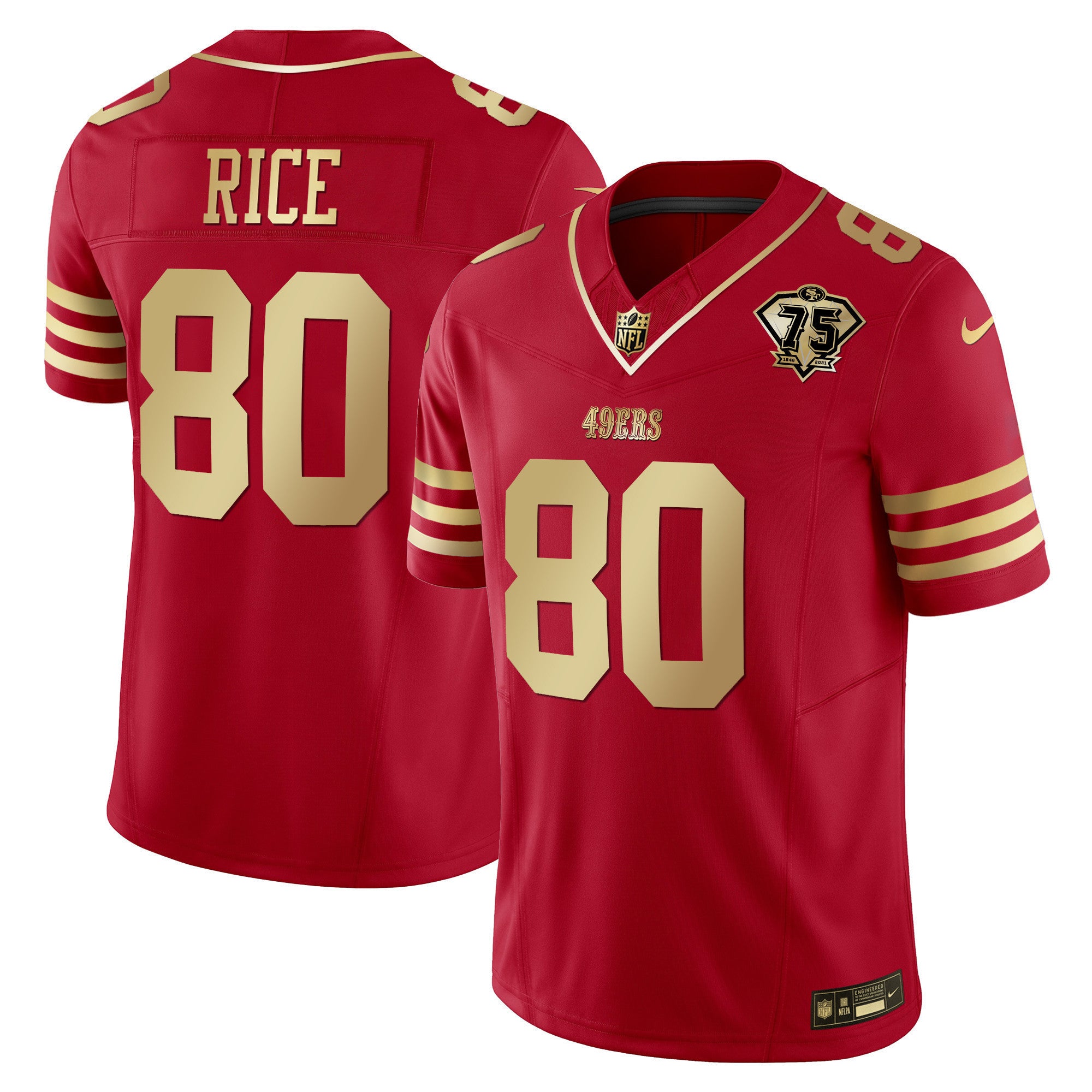 Men's 49ers 2023 Vapor Gold Limited Jersey - All Stitched