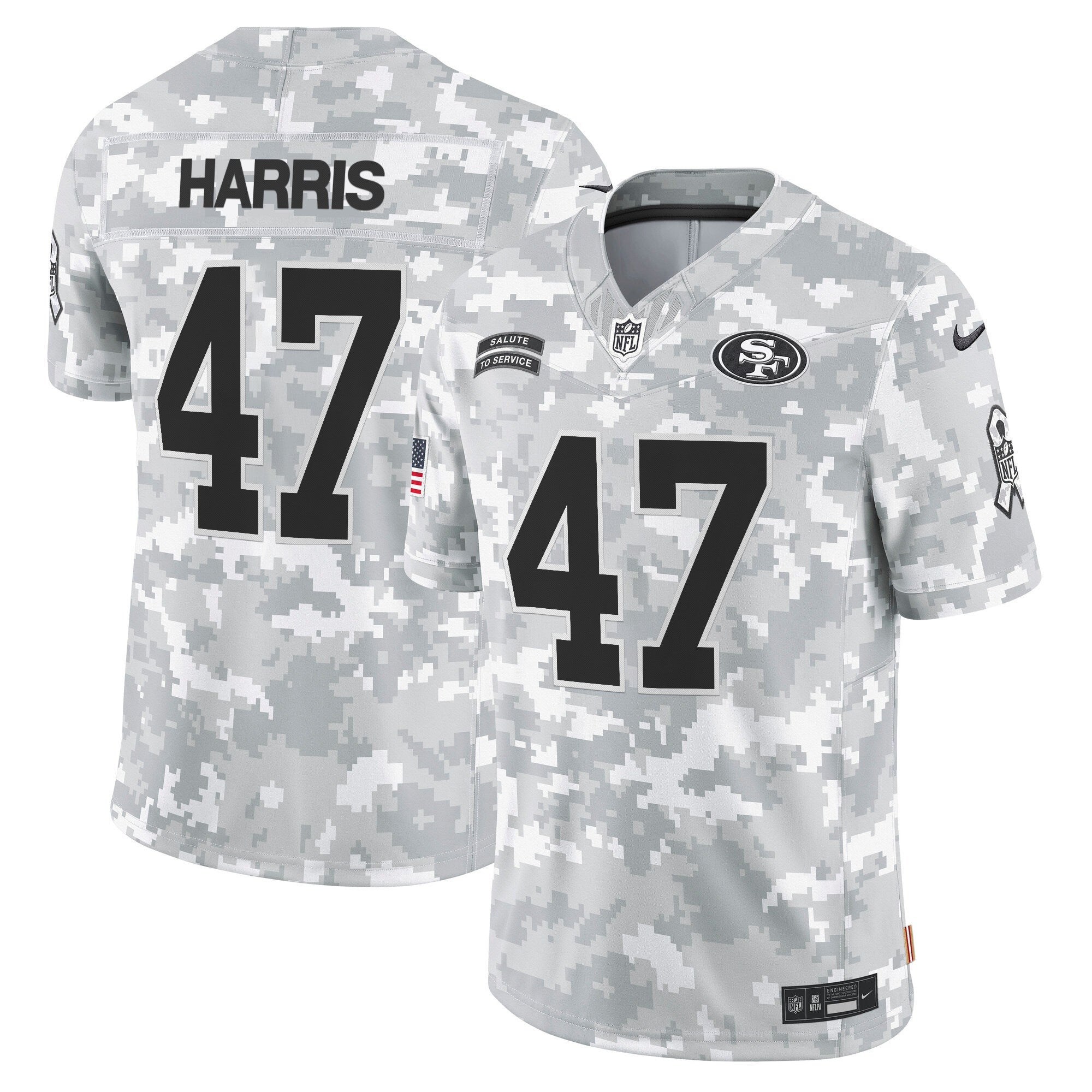 49ers 2024 Salute to Service Vapor Limited Jersey - Arctic Camo - All Stitched