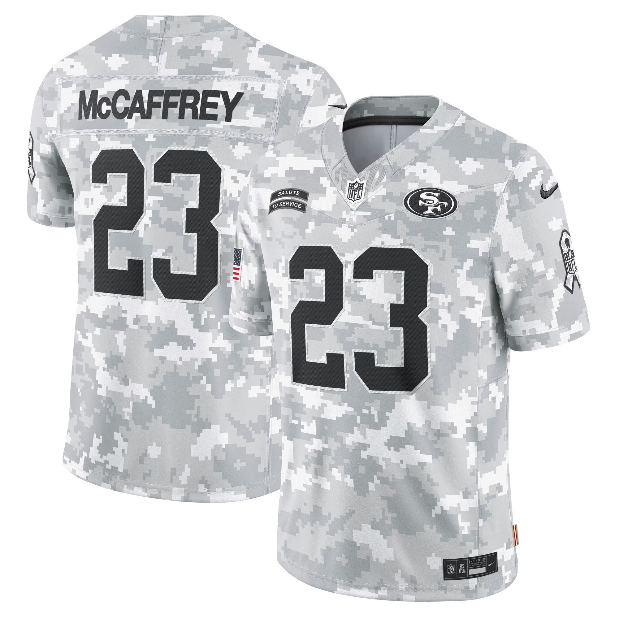 49ers 2024 Salute to Service Vapor Limited Jersey - Arctic Camo - All Stitched