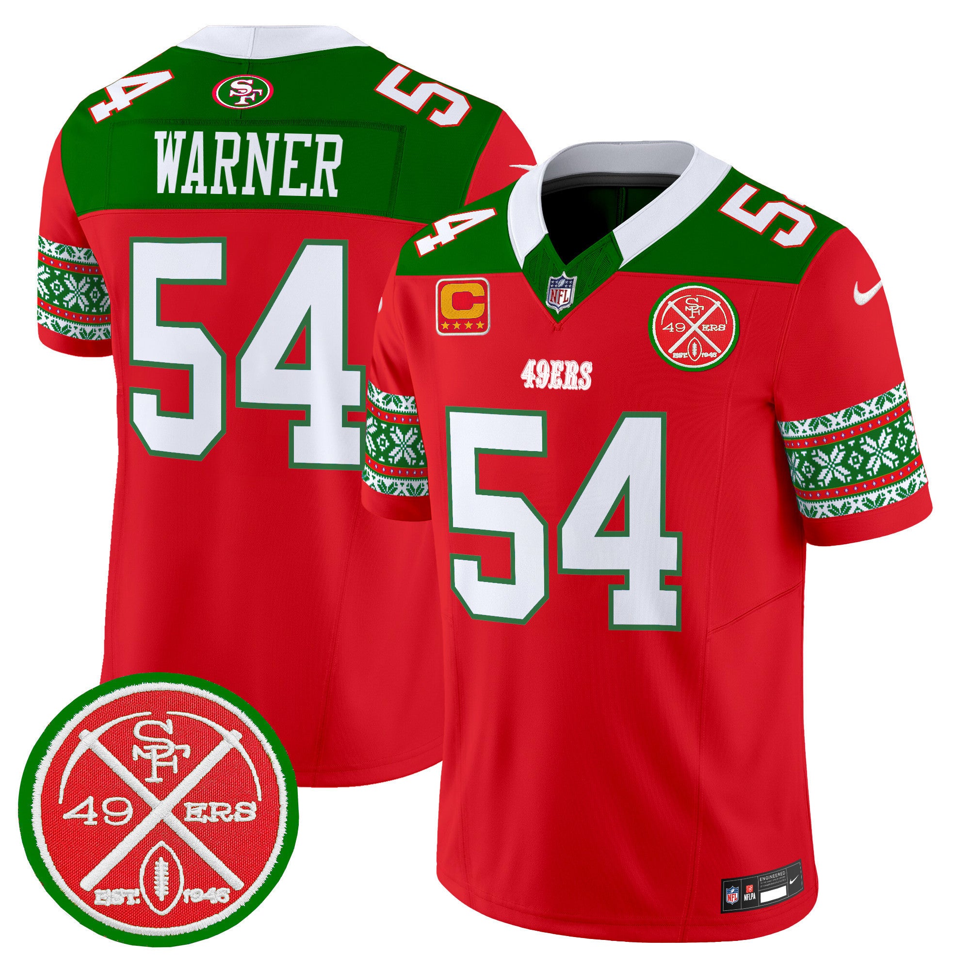 Men's 49ers 2024 Christmas Vapor Limited Jersey - All Stitched