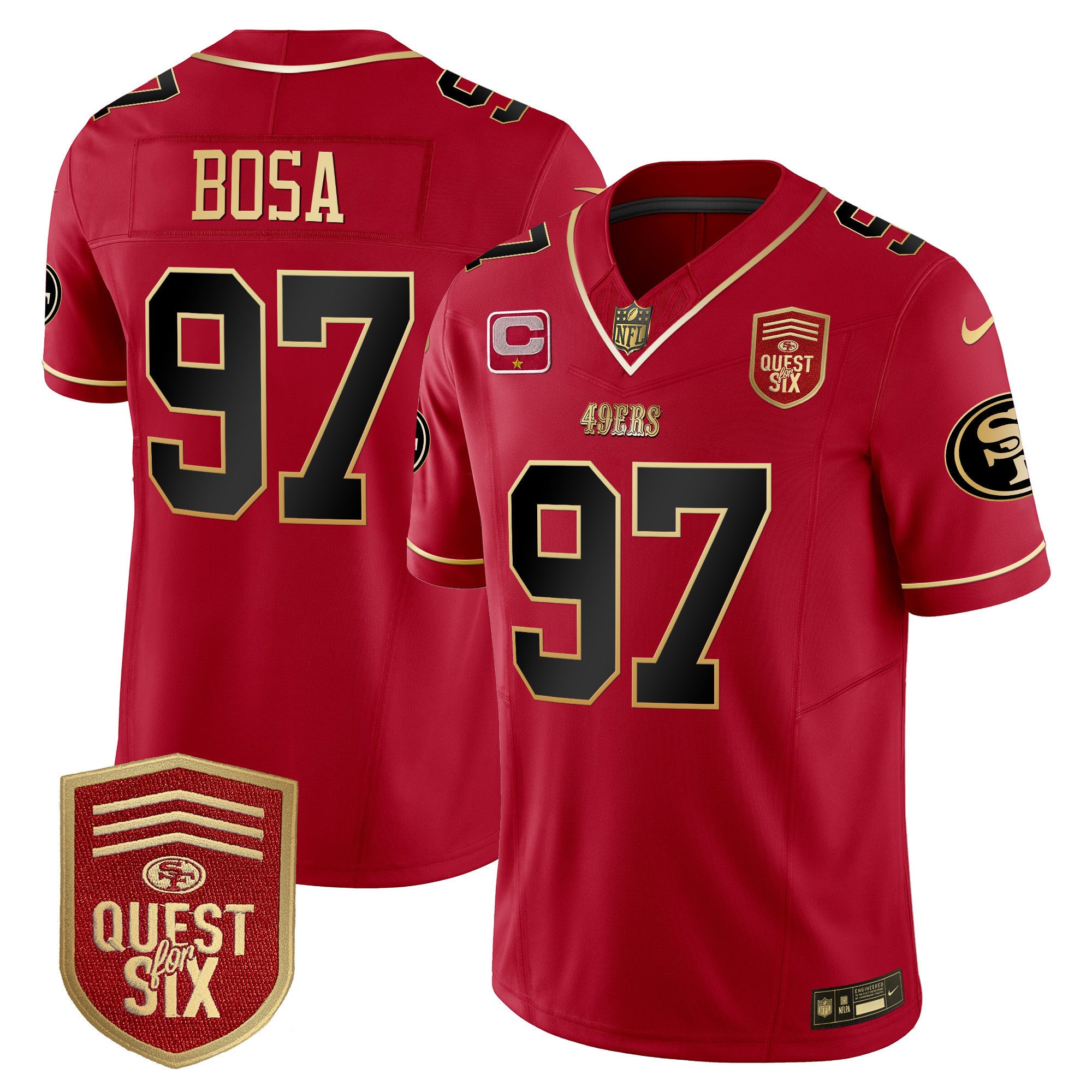 Men's 49ers Quest For Six Patch Vapor Limited Jersey - All Stitched