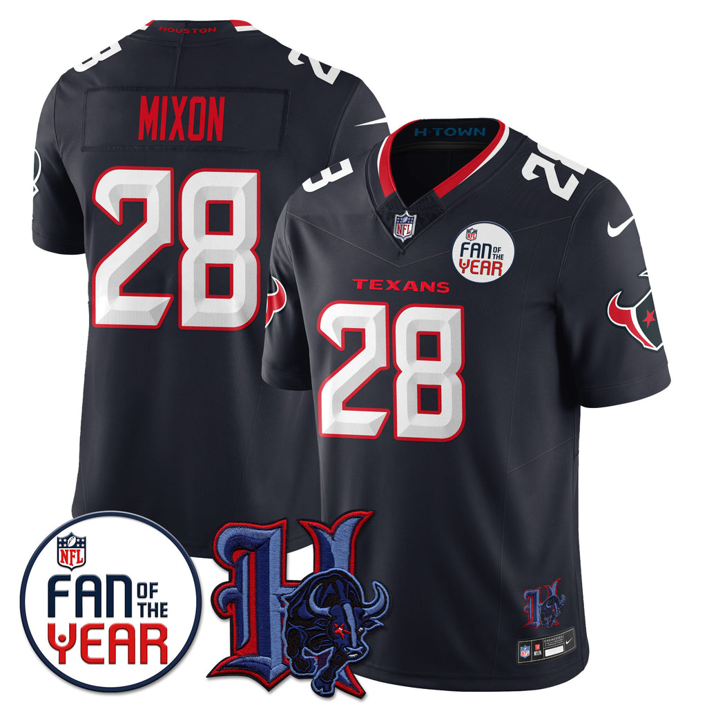 Custom Houston Texans "Fan Of The Year" Jersey - All Stitched