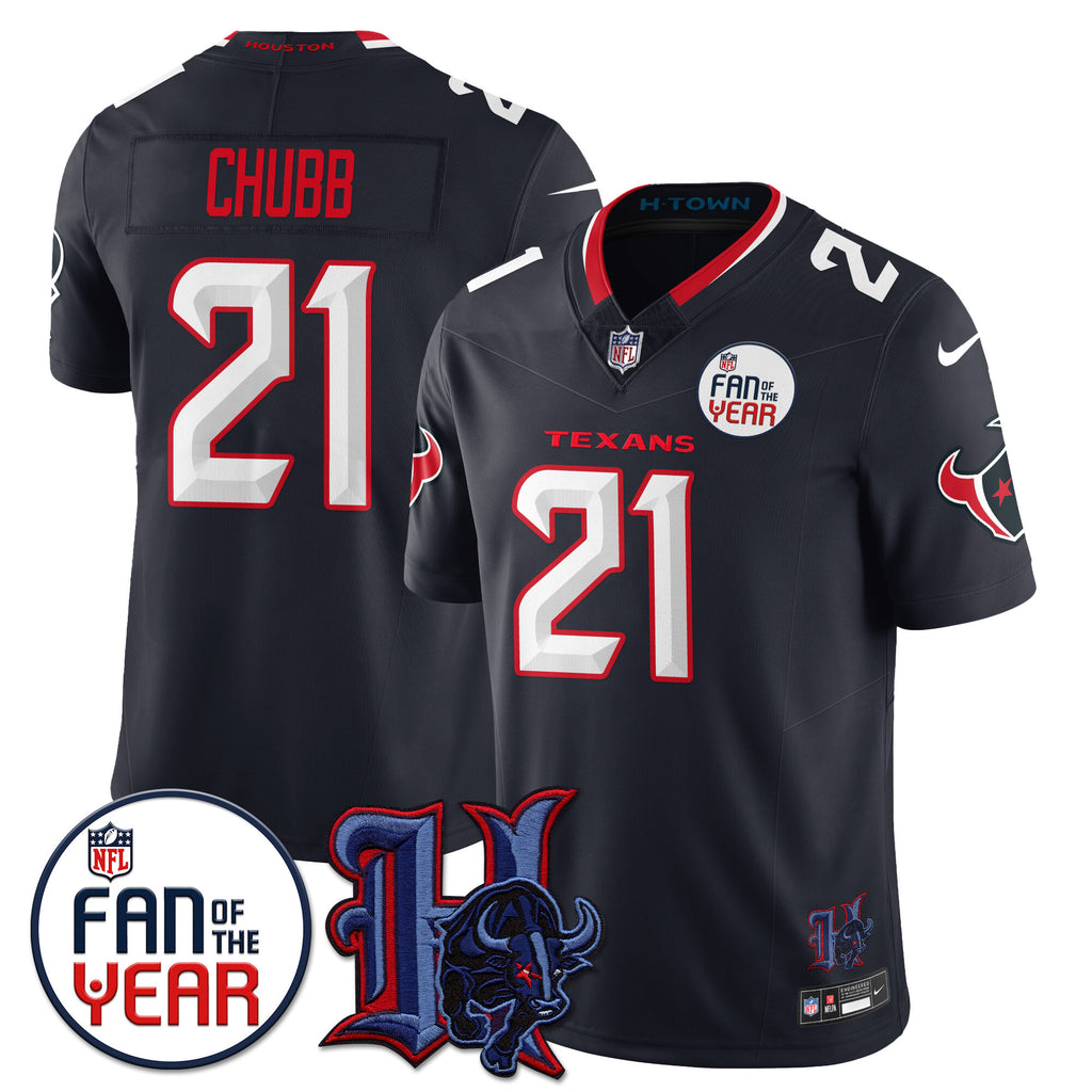 Custom Houston Texans "Fan Of The Year" Jersey - All Stitched