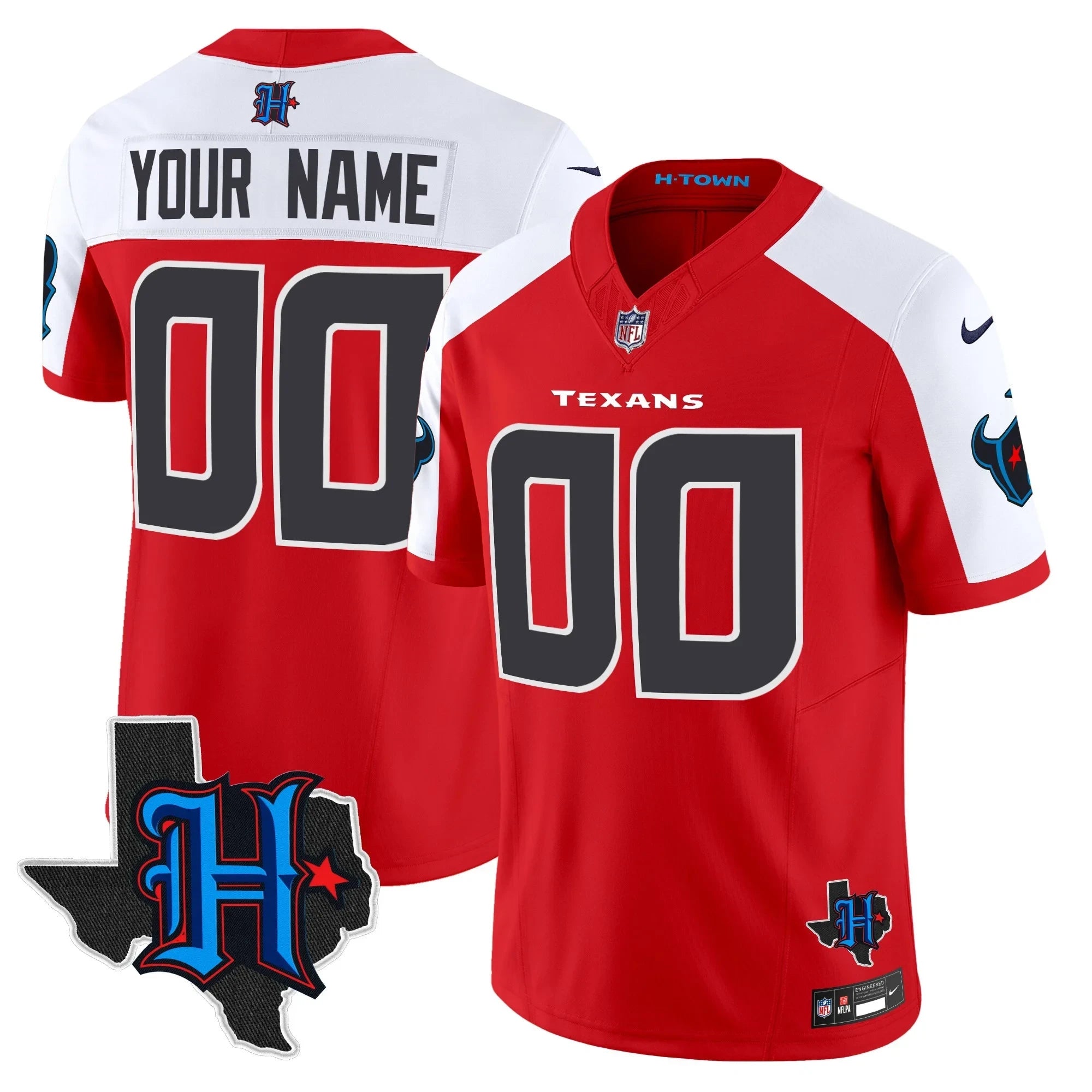 Houston Texans 2025 Texas Patch Vapor Limited Custom Jersey - All Stitched