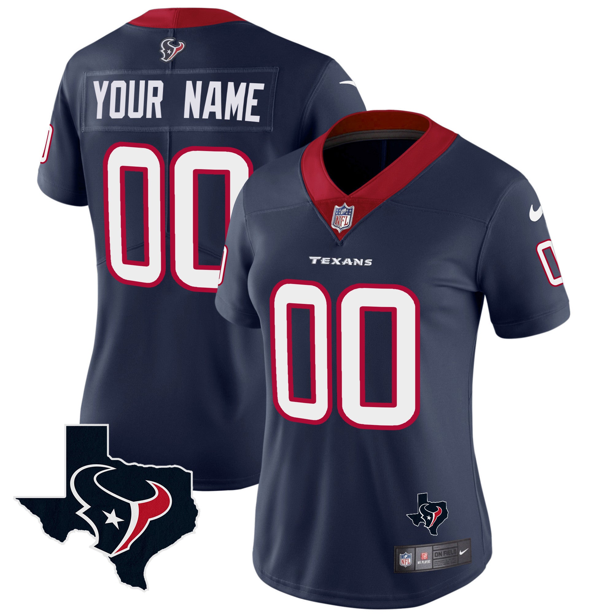 Houston Texans Vapor Limited Custom V8 Jersey - All Stitched