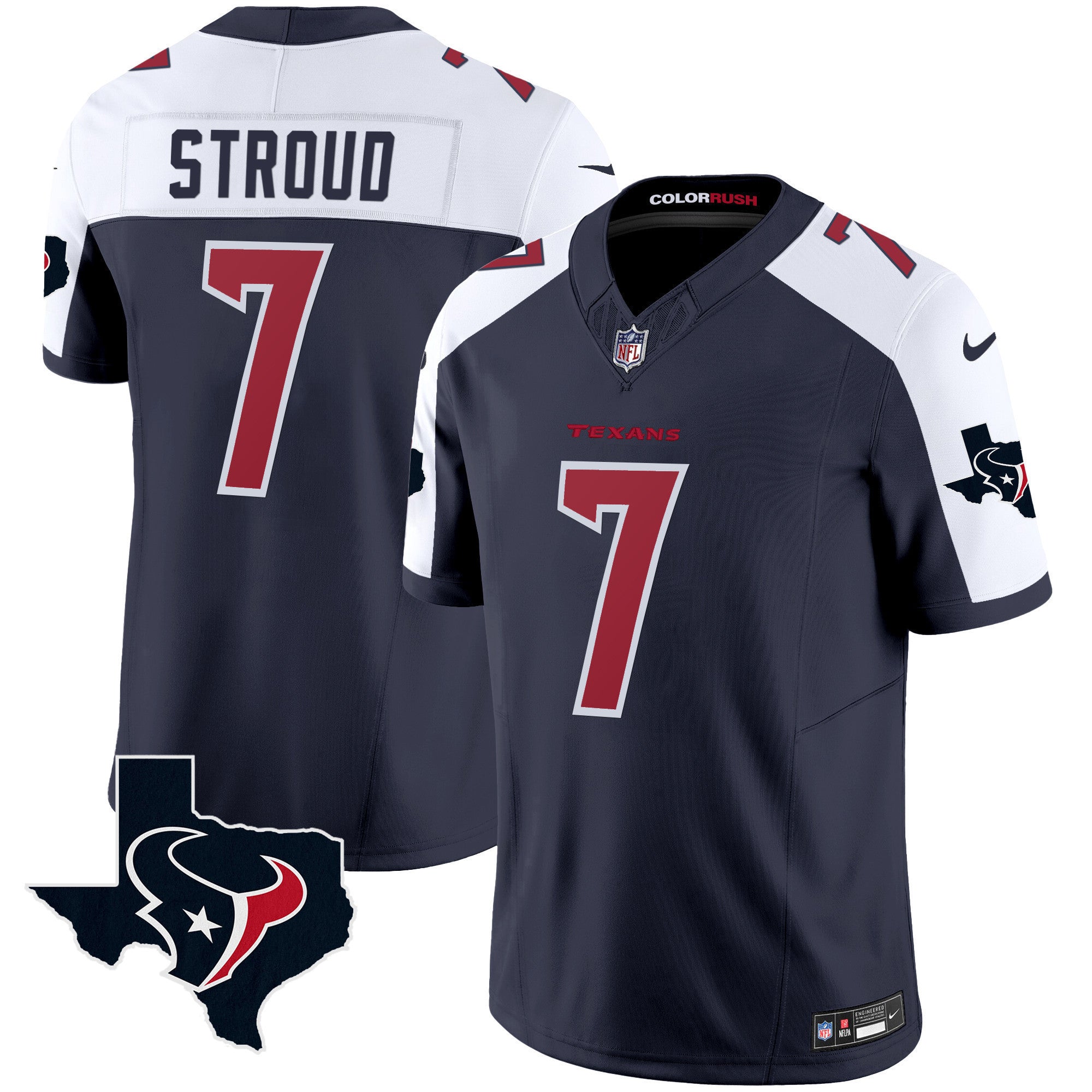 Men's Houston Texans Color Rush Legend Vapor Jersey V2 - All Stitched