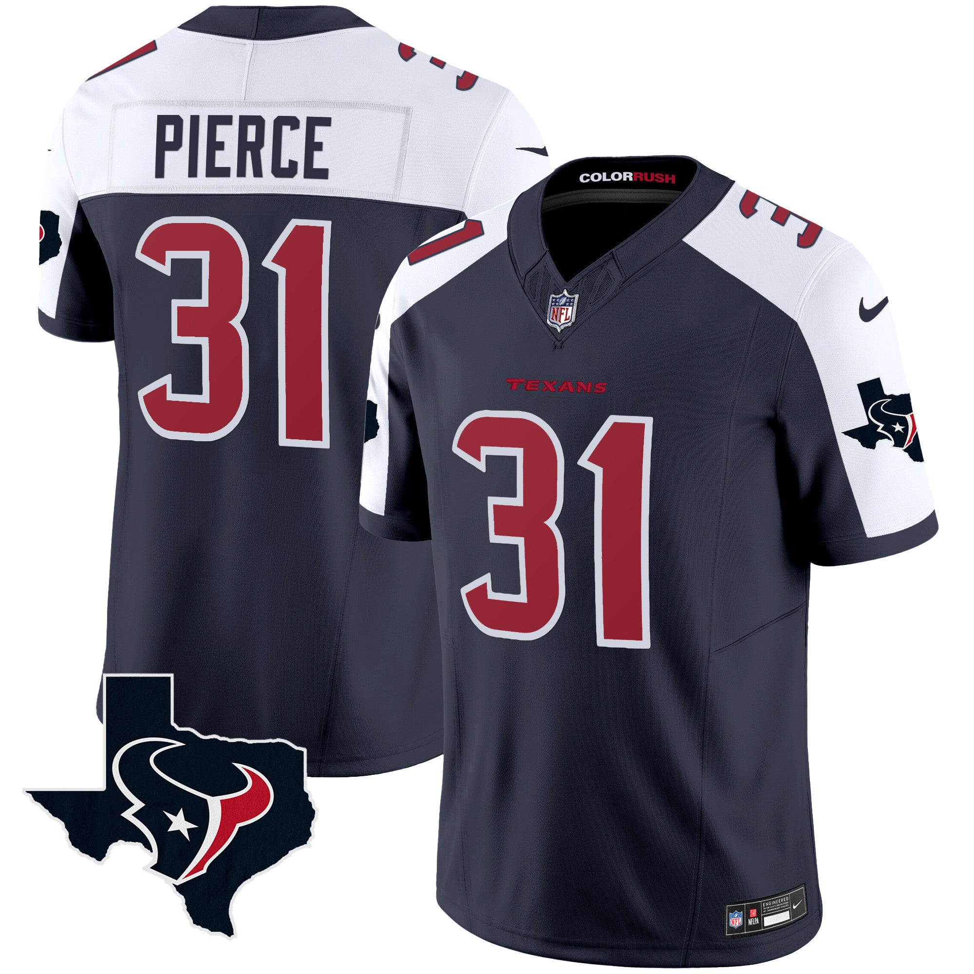 Men's Houston Texans Color Rush Legend Vapor Jersey V2 - All Stitched