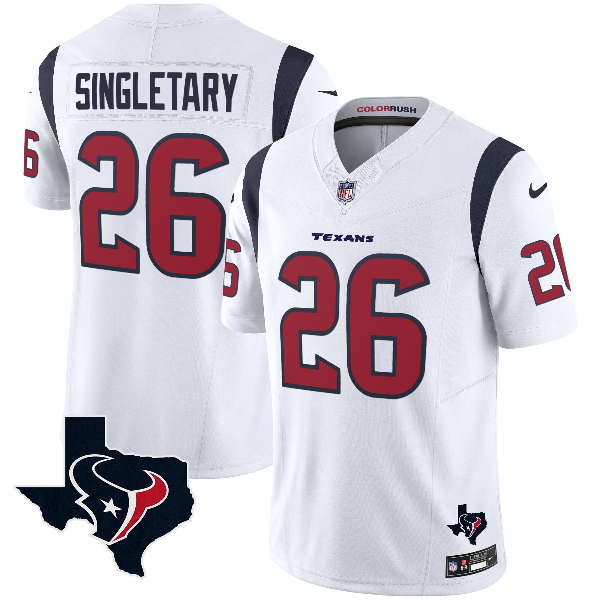 Men's Houston Texans Color Rush Legend Vapor Jersey V2 - All Stitched
